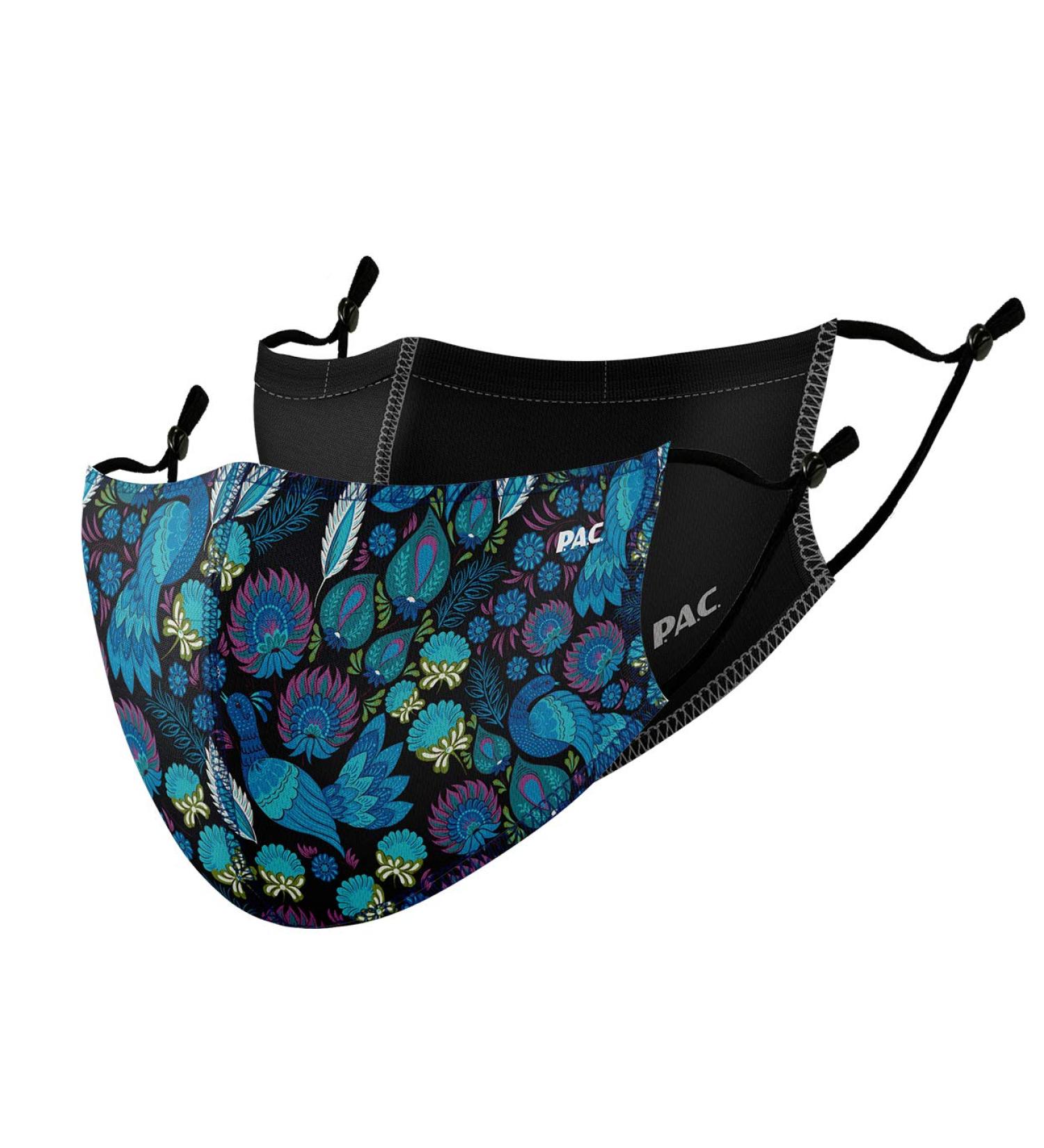 P.A.C. Lightweight 2 Pack Premium Masks | Washable Reusable Oeko-Tex 100 | Everyday Comfort in Tropata & Total Black - Buy Online on GoSupps.com