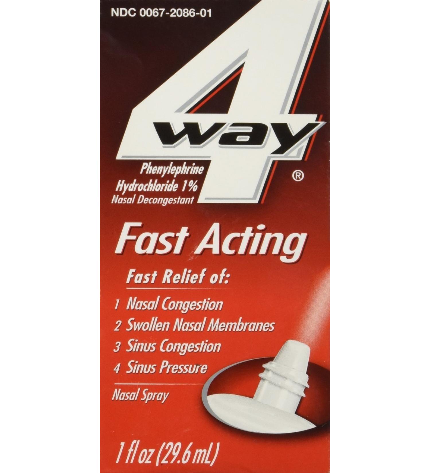 4-Way Fast Acting Nasal Spray 1 fl.oz. Pr Bottle (6 Bottles)