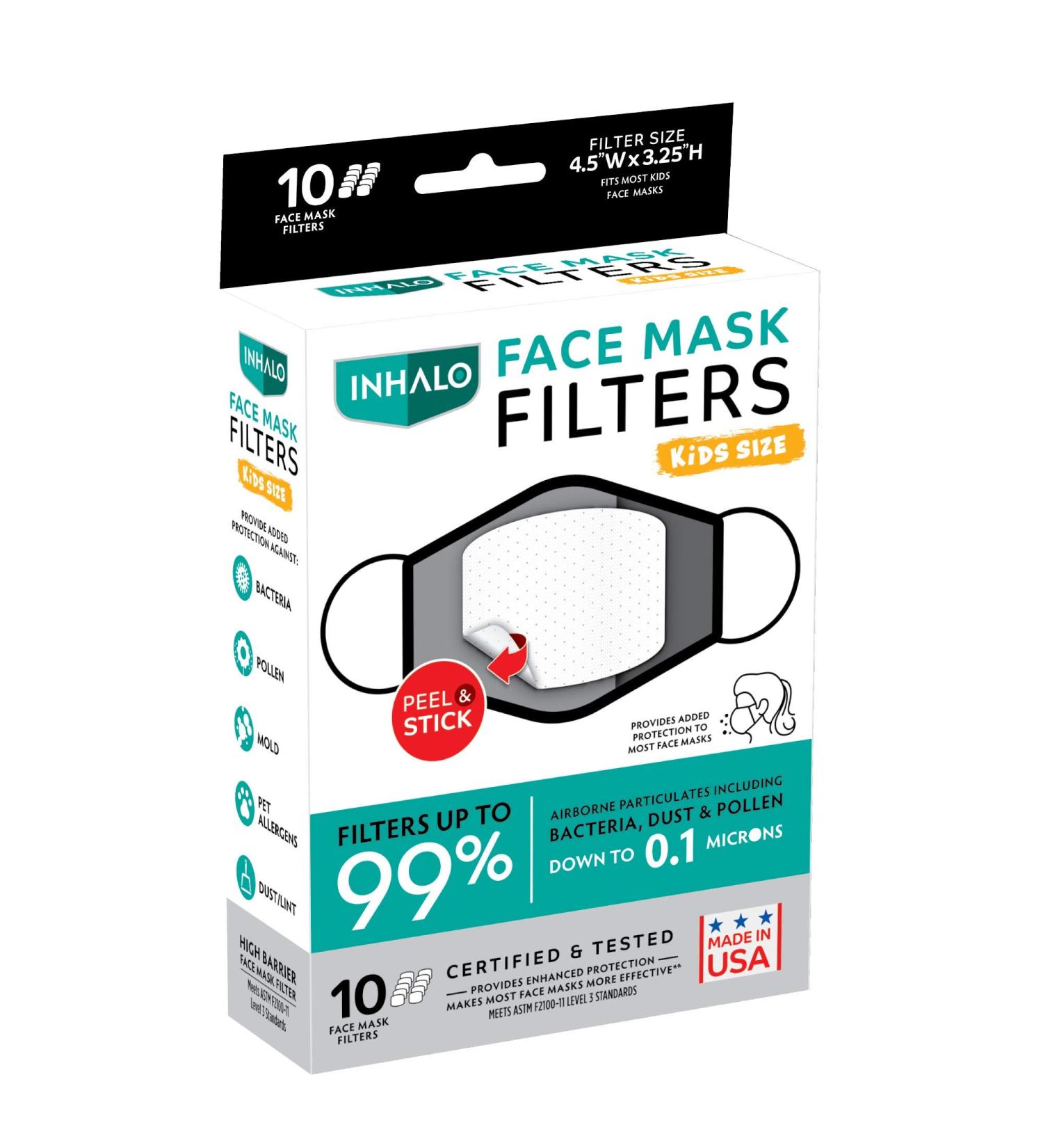 Inhalo Small Face Mask Filters - Made in USA | Extra Protection for Masks | Pack of 10 - Buy Online on GoSupps.com