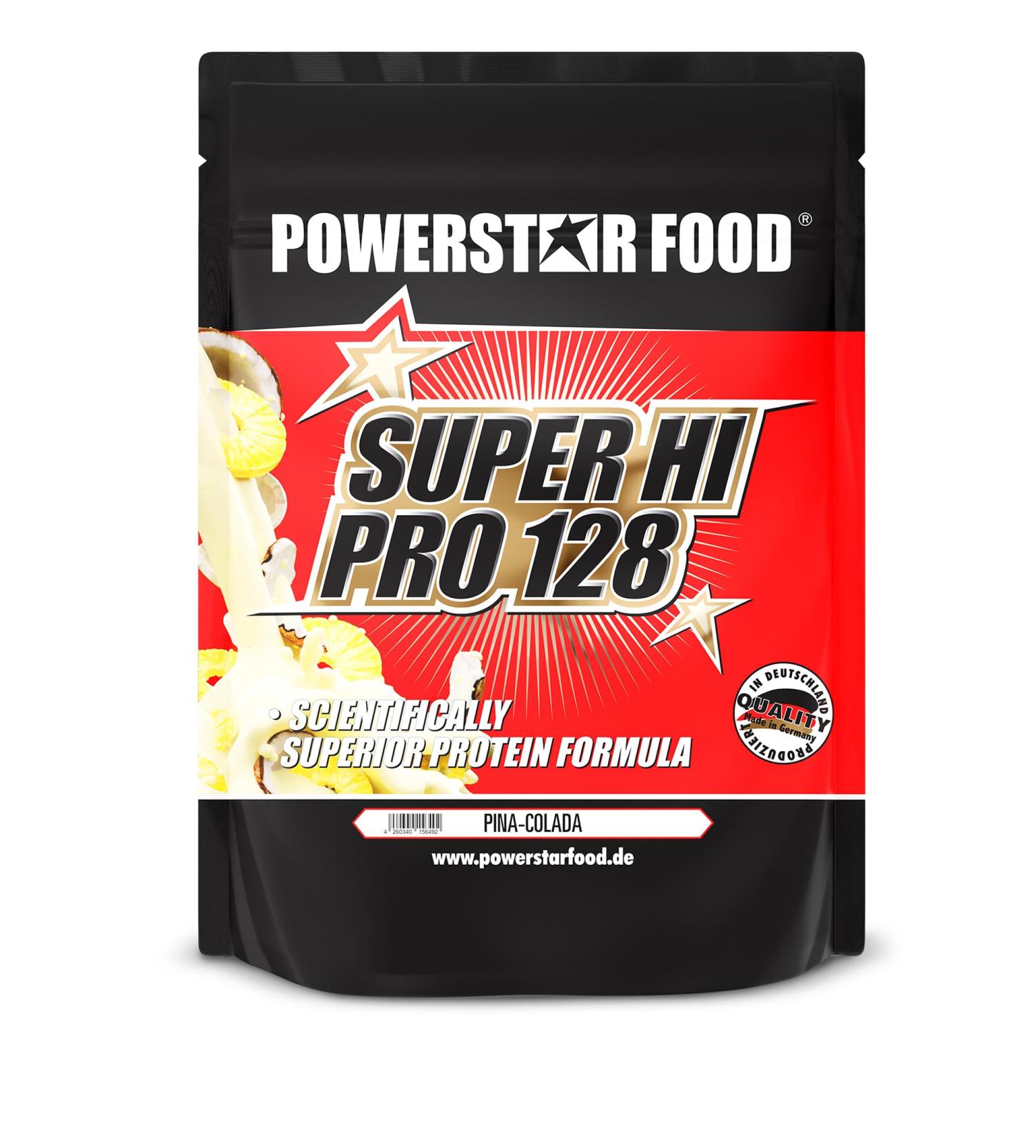 Powerstar Super Hi Pro 128 | Multi-Component Protein Powder Pina Colada 1kg | 79% Protein | Muscle Building & Weight Loss Shake - Buy Online on GoSupps.com