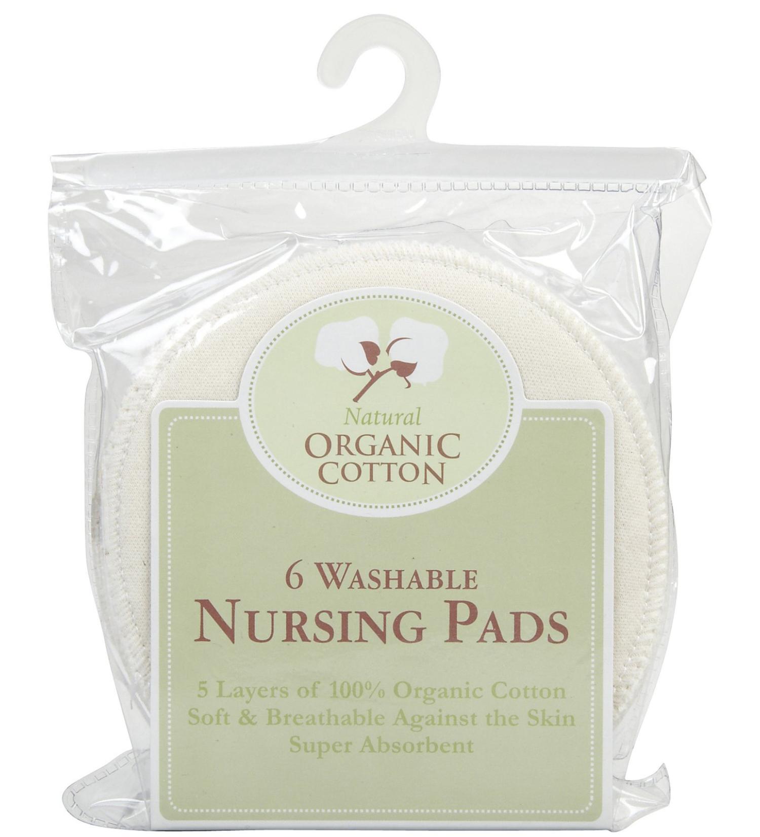 TL Care Nursing Pads Made with Organic Cotton, Natural Color, 6 Count 6 Count (Pack of 1)
