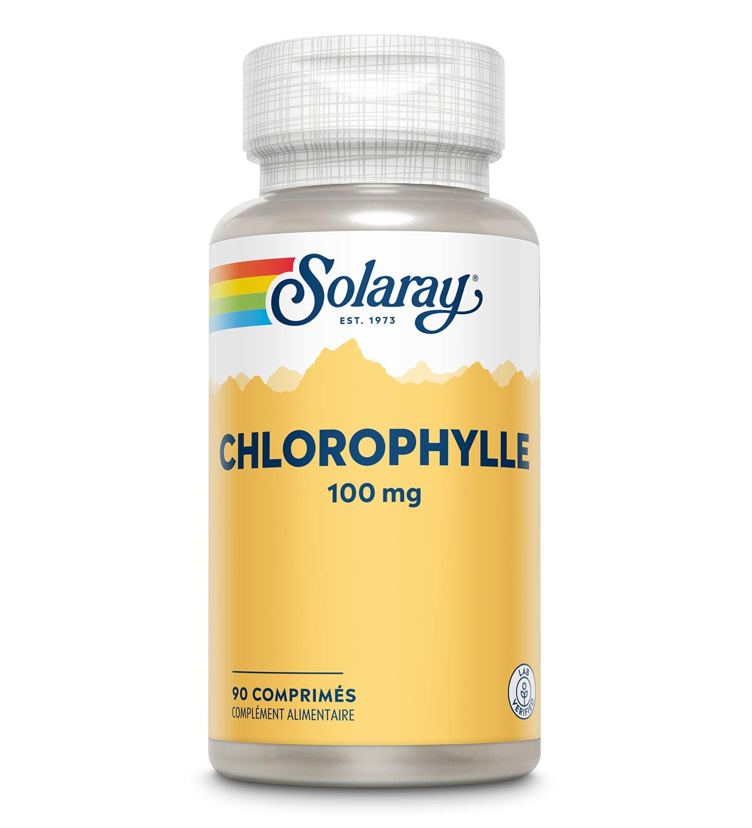 Solaray Chlorophyll 100 mg | Detoxify Your Body | 1 Bottle of 90 Tablets - Buy Online on GoSupps.com