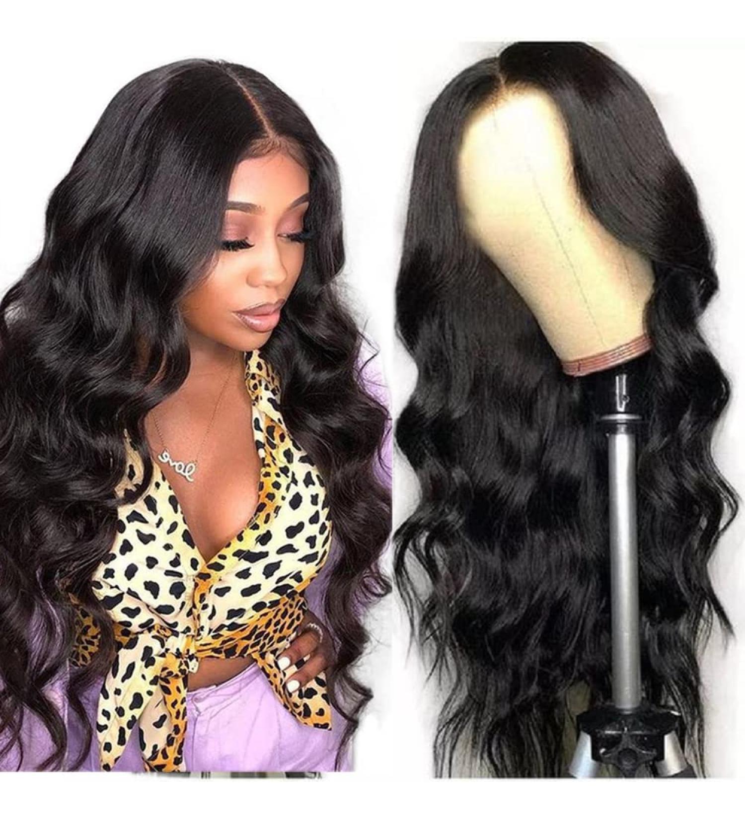 Lace Front Wigs Human Hair Body Wave 13x4x1 T Part Medium Pre Plucked Bleached Knots Brazilain Real Indian Thick High Destiny Medium Part Glueless 13x4x1 Lace Wigs Baby Hair Natural Color 16 Inch - Buy Online on GoSupps.com
