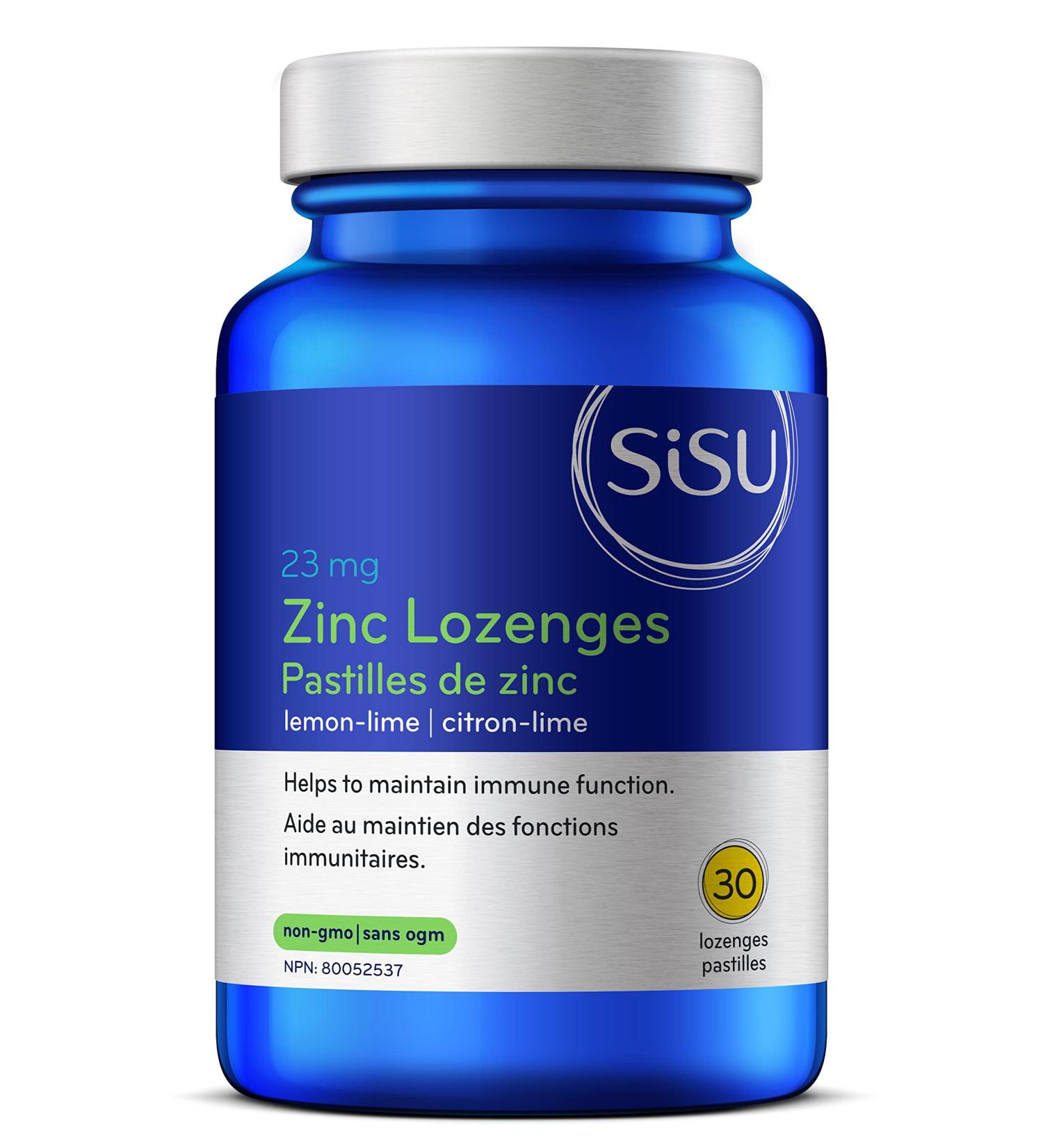 SISU Zinc Lozenges Lemon-Lime Flavour | High-Potency Zinc in a Convenient Lozenge | Essential Antioxidant Cold and Flu Defense for Kids and Adults | Children and Adults 9+ | Gluten Free Vegan