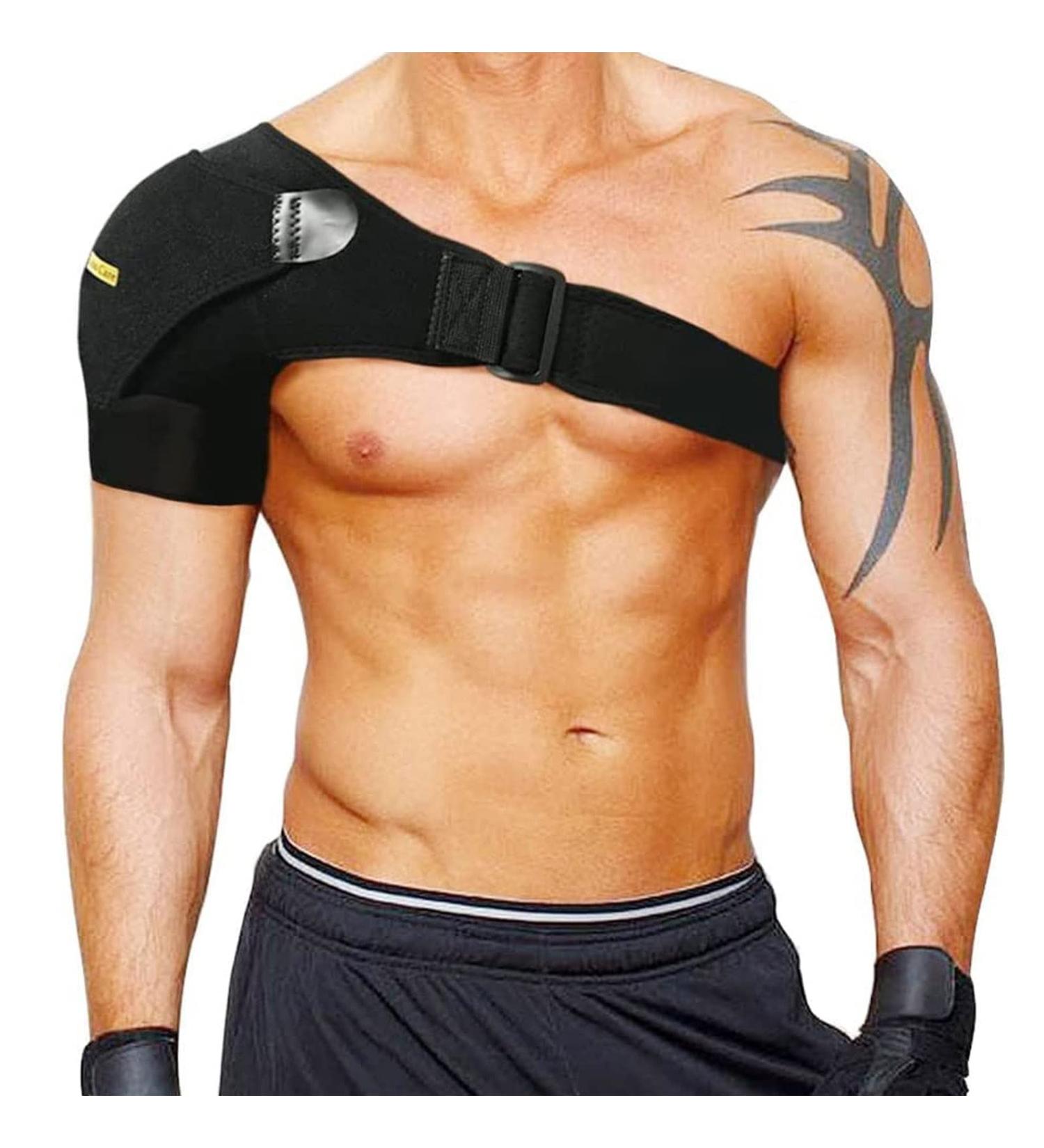 Shoulder Stability Brace with Pressure Pad - Breathable Neoprene Support for Rotator Cuff AC Joint Injury Labrum Tear & Shoulder Pain - Small Size - Buy Online on GoSupps.com