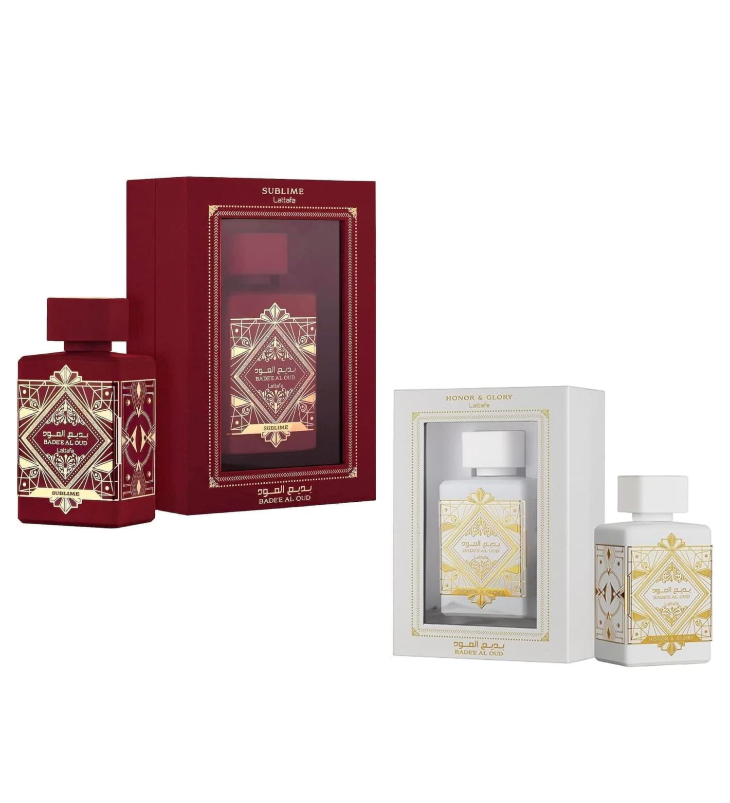 (Pack Of 2) Badee AL Oud Sublime Badee AL Oud Honor & Glory Long Lasting Eau De Parfum Pineapple and Creme Brulee Vanilla Moss & Patchouli Fragrance Perfume Scent 100- ML 3.38 Floz Spray - Buy Online on GoSupps.com