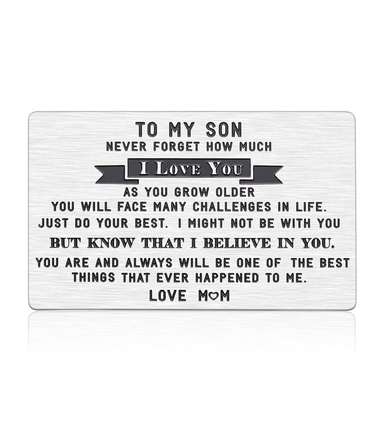 To My Son Wallet Card - Inspirational Gift for Teen Boys and Men - Buy Online on GoSupps.com