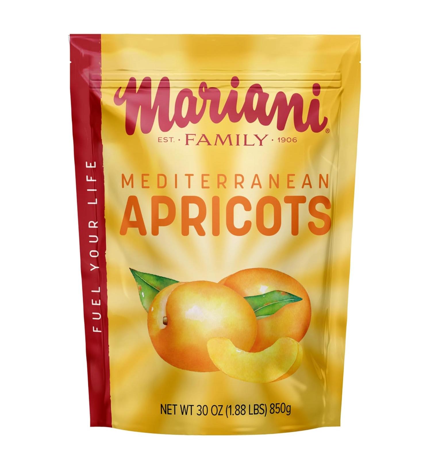 Mariani Mediterranean Dried Apricots - Gluten Free Vegan Snacks for Kids & Adults | Dried Fruit | No Sugar Added, Non GMO - 30 Ounce (Pack of 1) - Resealable Bag - Buy Online on GoSupps.com