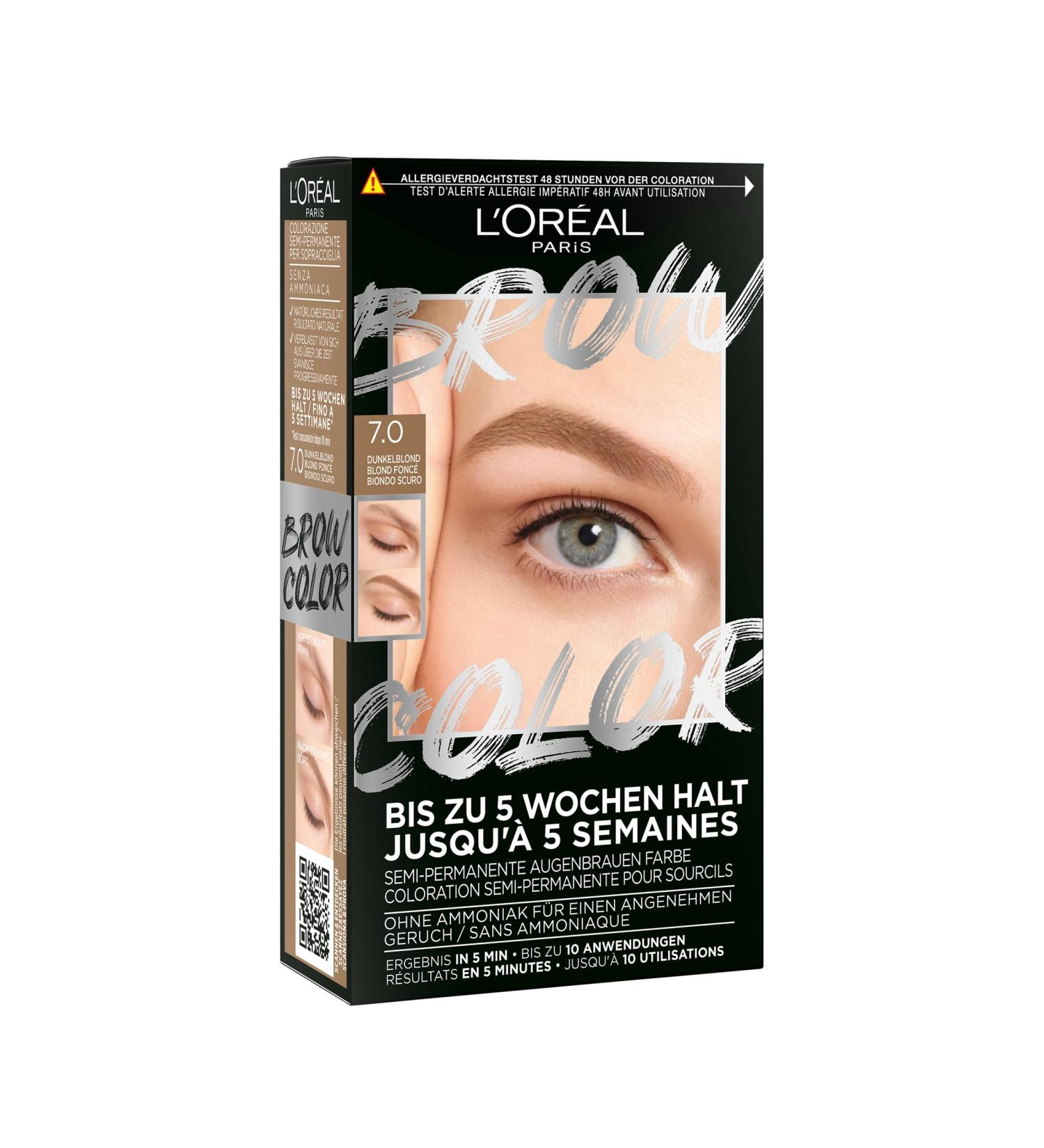 L'Or al Paris 7.0 Dark Blonde Eyebrow Color - Ammonia-Free Paint for Bright Perfectly Maintained Brows | Up to 10 Applications - Buy Online on GoSupps.com