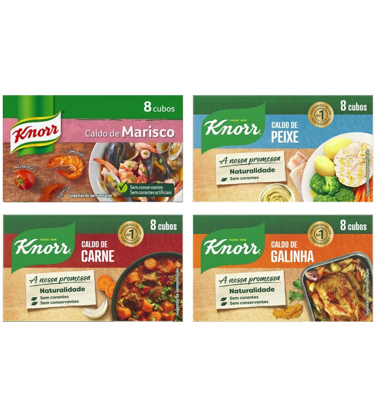 Knorr Bouillon (4 pi ces) | poisson | fruits de mer | viande | poulet | paquet de 4 avec 8 cubes - Buy Online on GoSupps.com