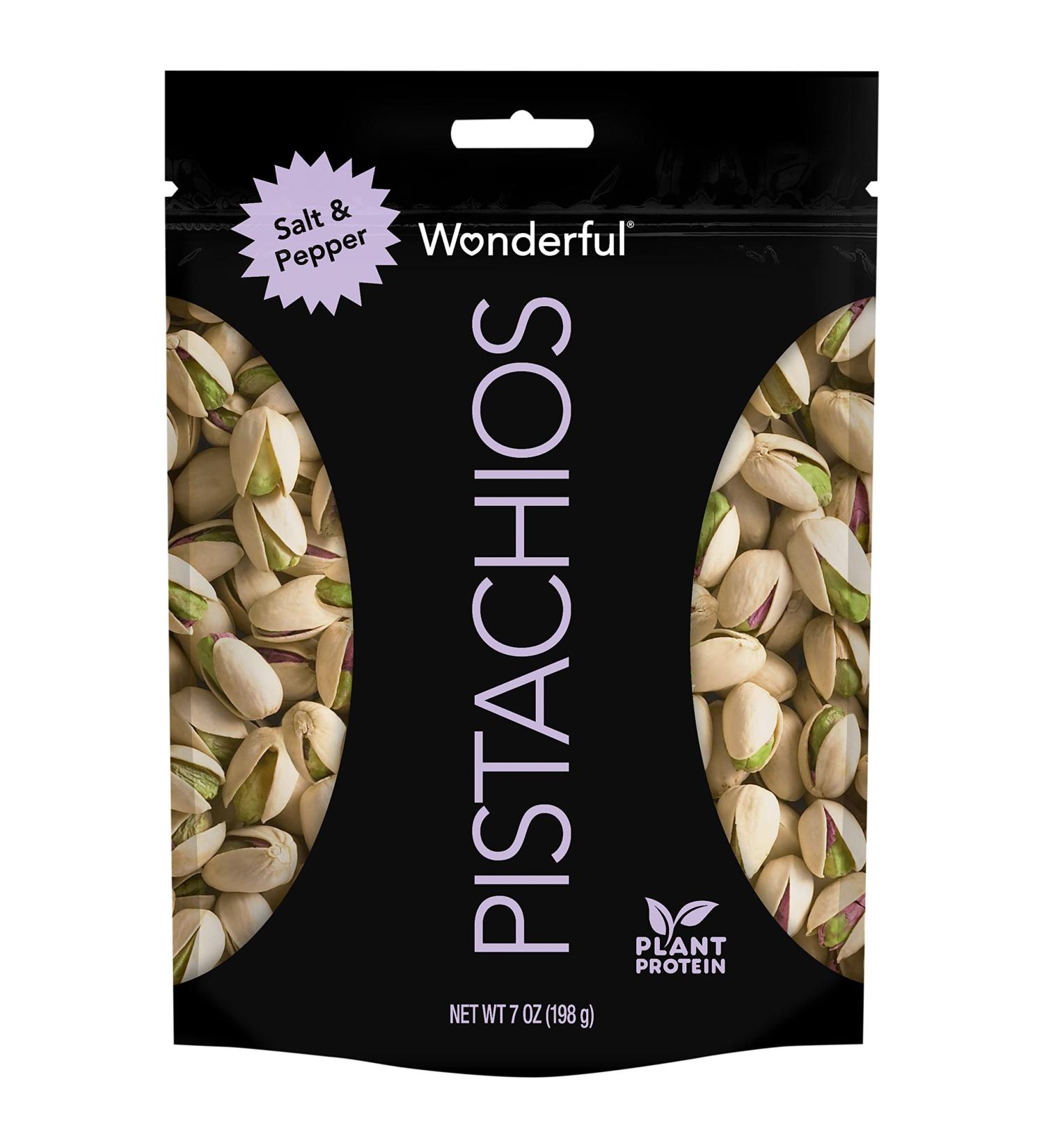 Wonderful Pistachios Salt and Pepper Flavored Nuts 7 Ounce Resealable Pouch - Buy Online on GoSupps.com