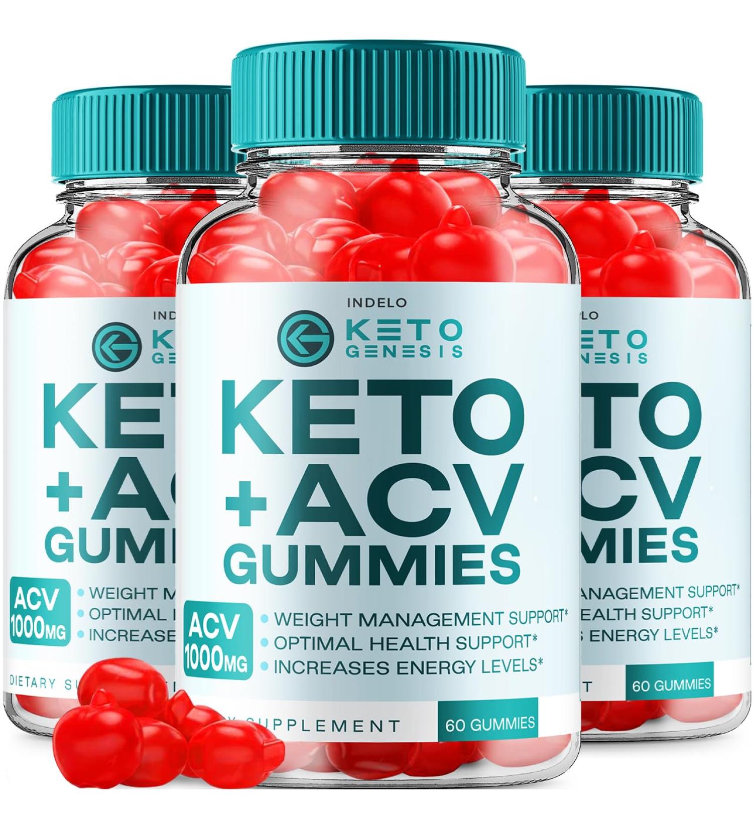 Buy Keto Genesis ACV Gummies (3 Pack) - Advanced Apple Cider Vinegar Dietary Supplement for Ketosis | 180 Gummies Reviews - Buy Online on GoSupps.com