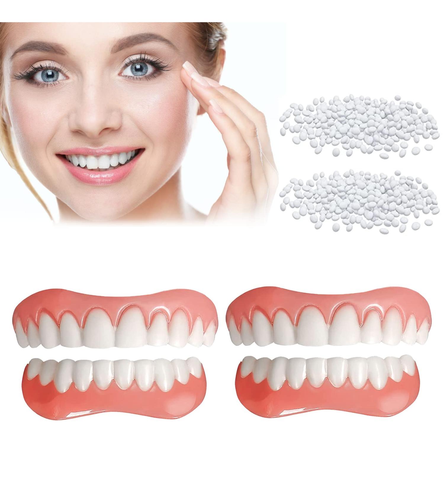 4 PCS Temporary Dental Veneers for Men and Women - Bright White W02 | Protect Your Teeth and Regain Confidence with Veneers Dentures Socket - Buy Online on GoSupps.com