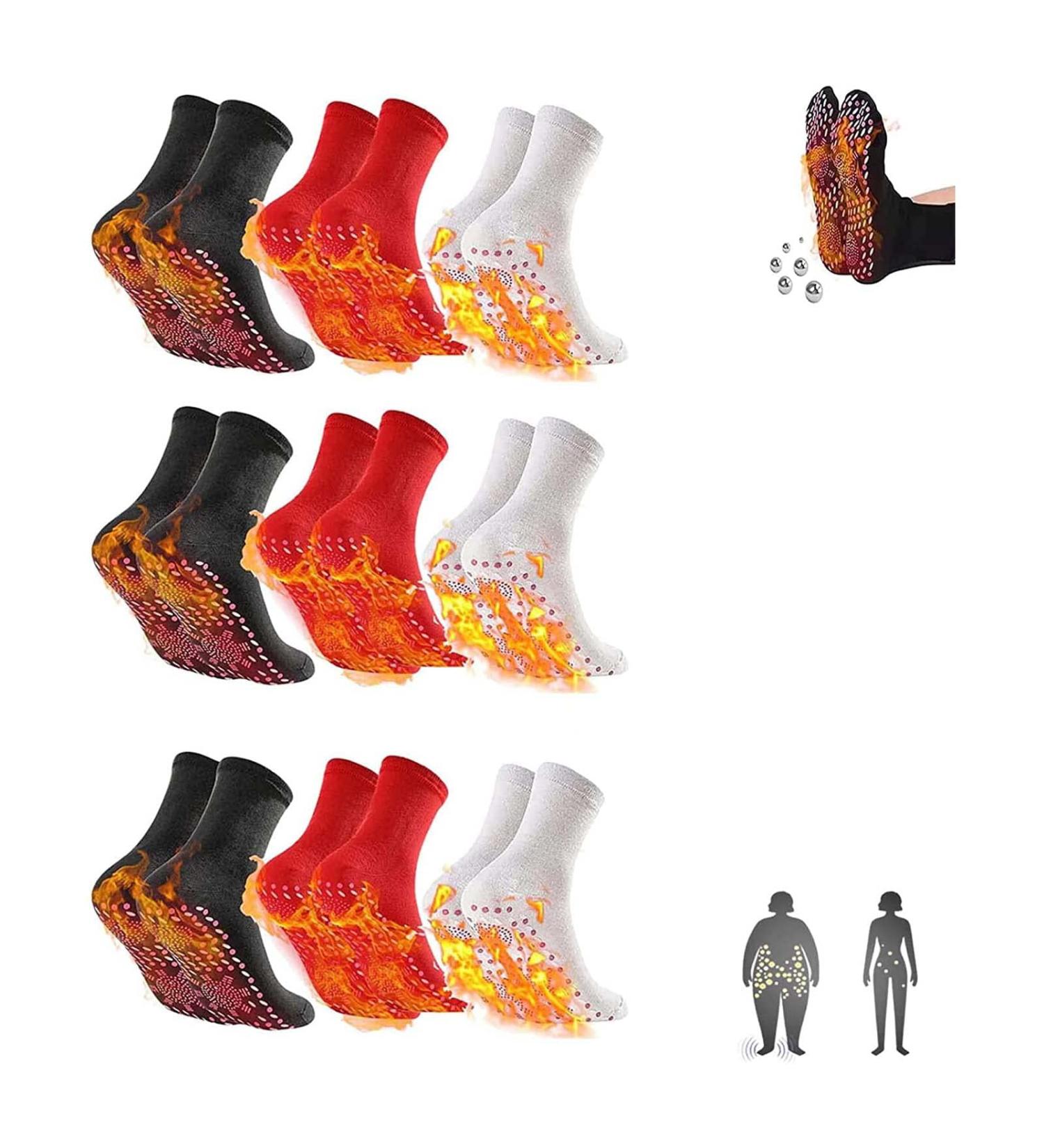 Alvo Feet Compression Socks for Varicose Veins - 9 Pairs for Men & Women | Tourmaline Insertion Mixed Colors - Buy Online on GoSupps.com