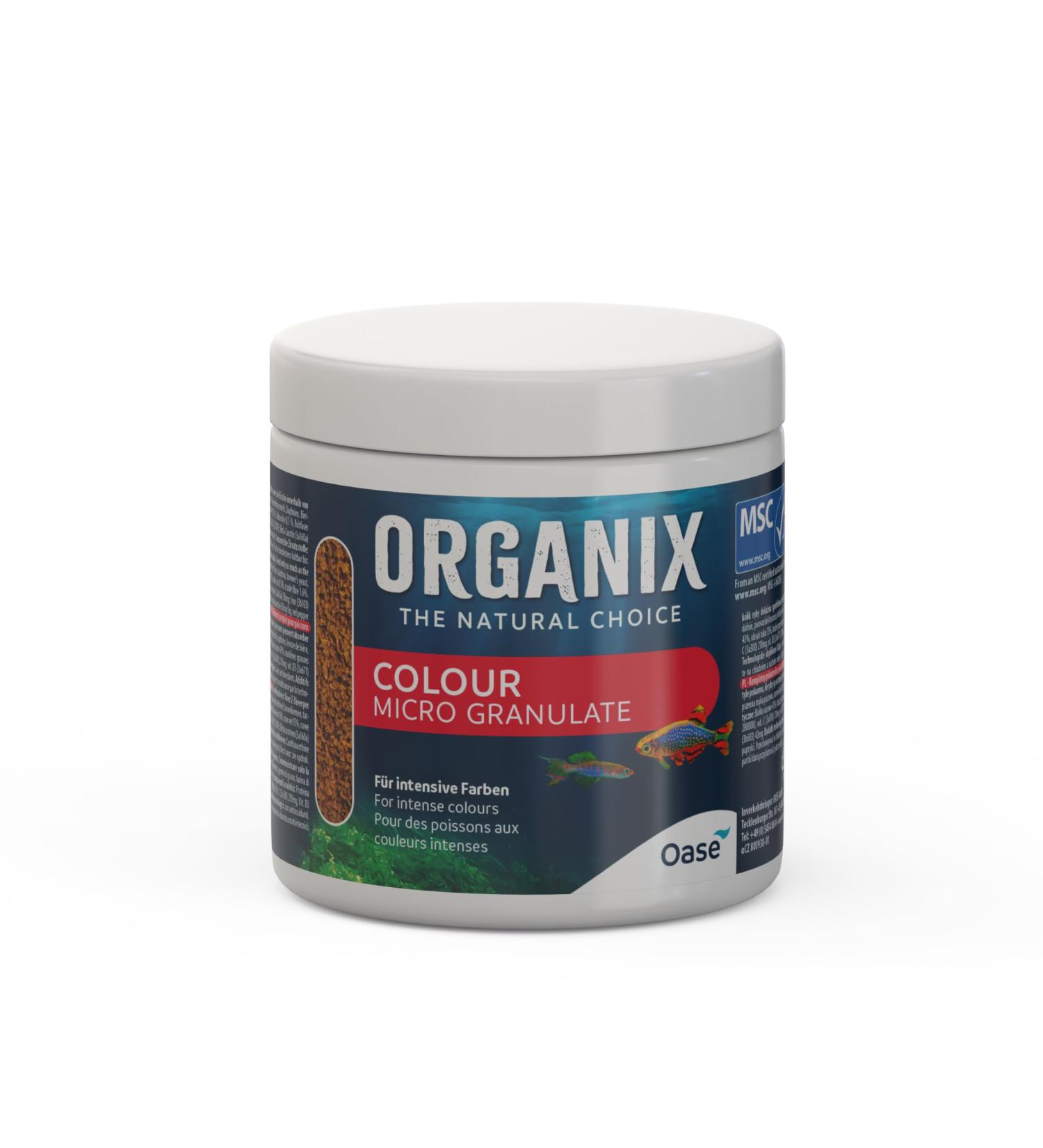 OASE ORGANIX Micro Colour Granulate 250 ml - fish food in granular form, aquarium food for small fish species