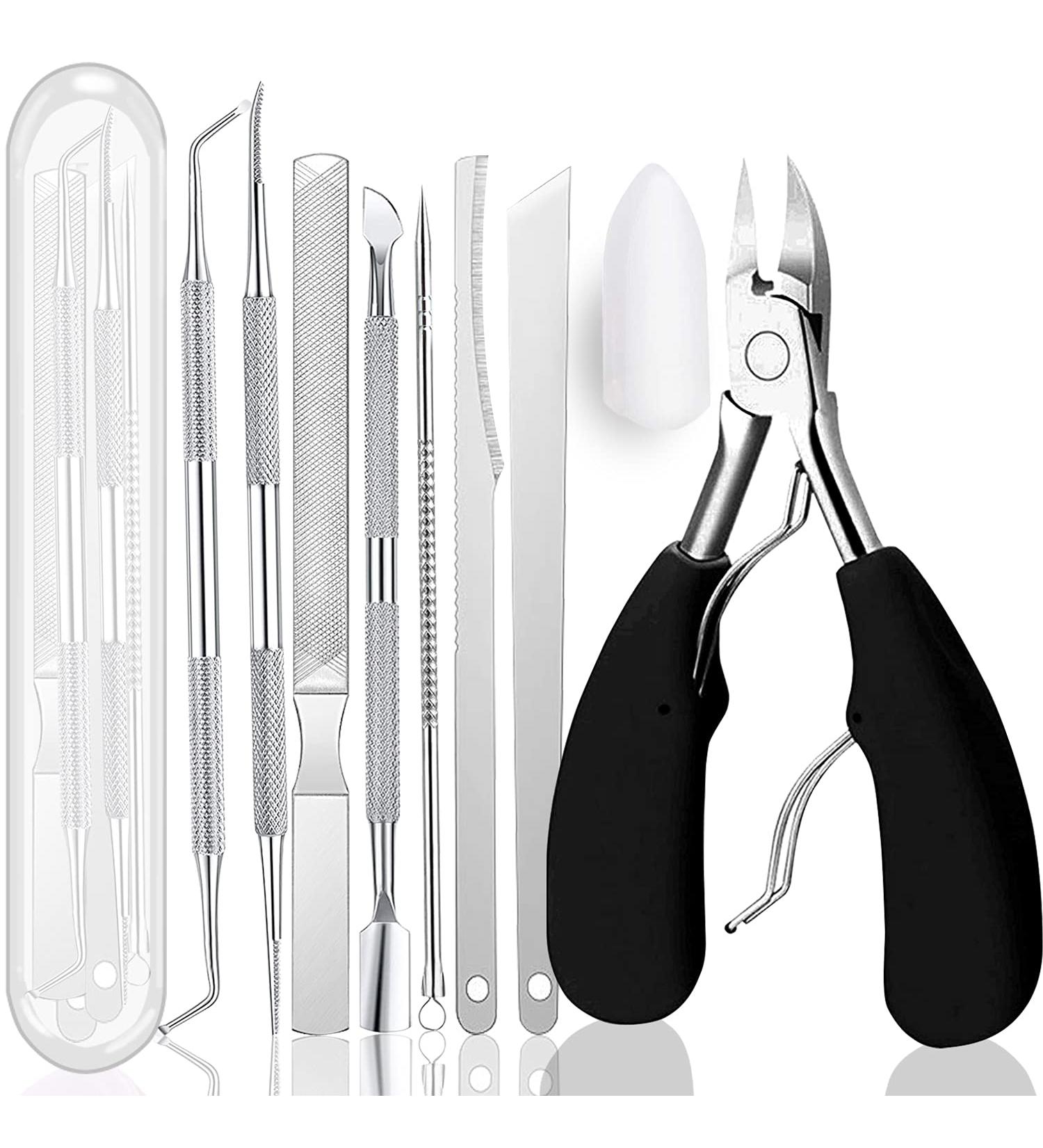 Ingrown Toenail Tool Kit (10PCS) - Premium Foot Treatment for Thick Nails and Ingrown Toenails - Professional Podiatrist Toe Nail Set - Buy Online on GoSupps.com