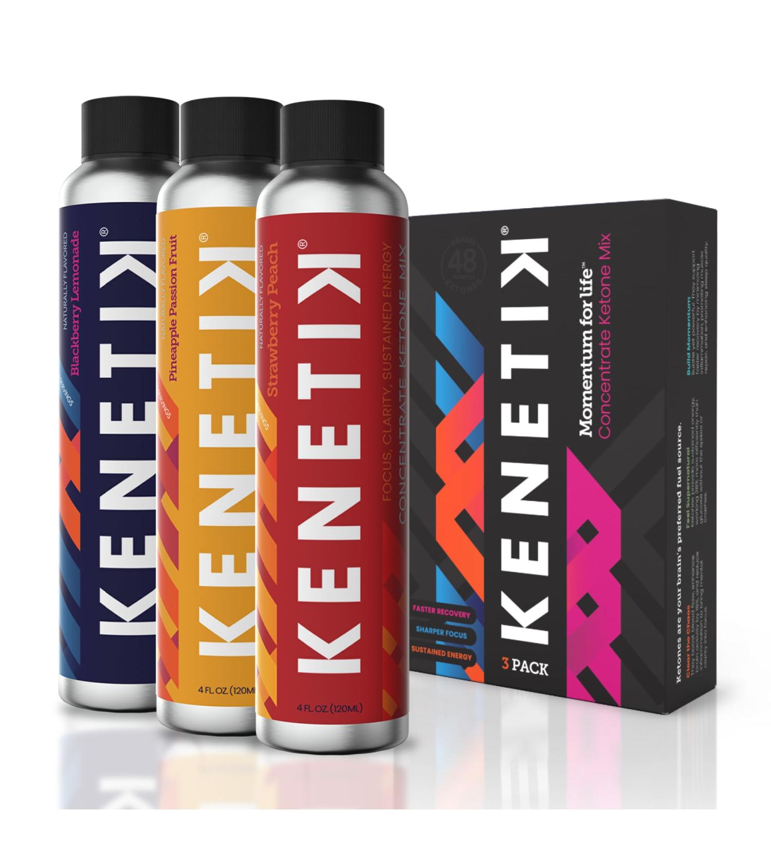 KENETIK Caffeine-Free Focus Concentrate Brain Fuel for Mental Clarity Cognitive Endurance Sugar-Free Bioidentical Ketones (D-BHB) 4oz (4 Servings) 3 Pack Variety Best Seller Variety 4 Fl Oz (Pack of 3) - Buy Online on GoSupps.com