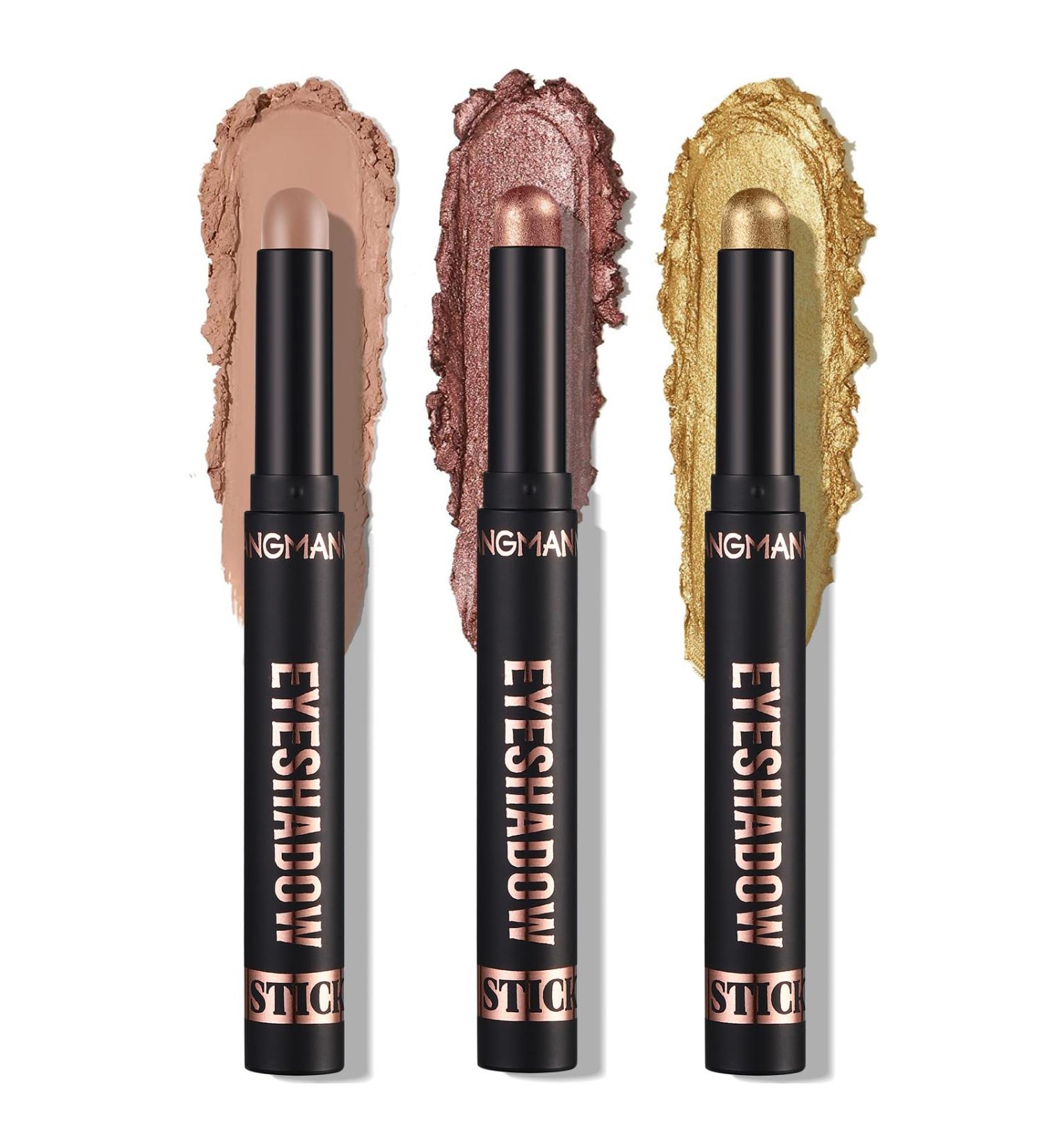  MEITREND Eyeshadow Stick Champagne Shimmer Soft Creamy Matte Pigmented Highlight Pencil Waterproof Makeup Pen (Natural All) - Buy Online on GoSupps.com