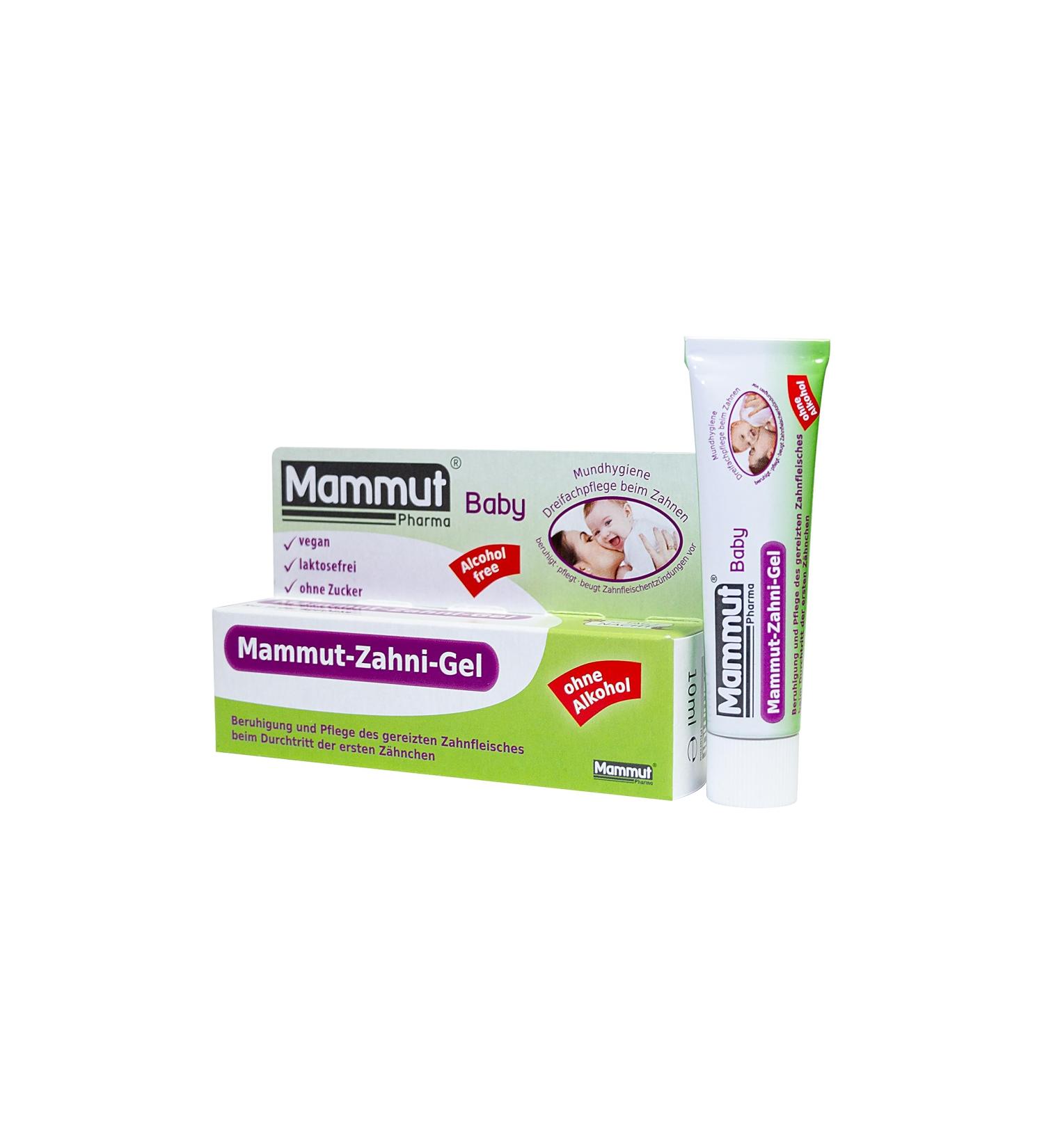 Mammut Zahni Gel 10ml - Alcohol-Free Toothing Gel for Infants - Sugar-Free Lactose-Free Vegan - Triple Care for Irritated Gums - Buy Online on GoSupps.com