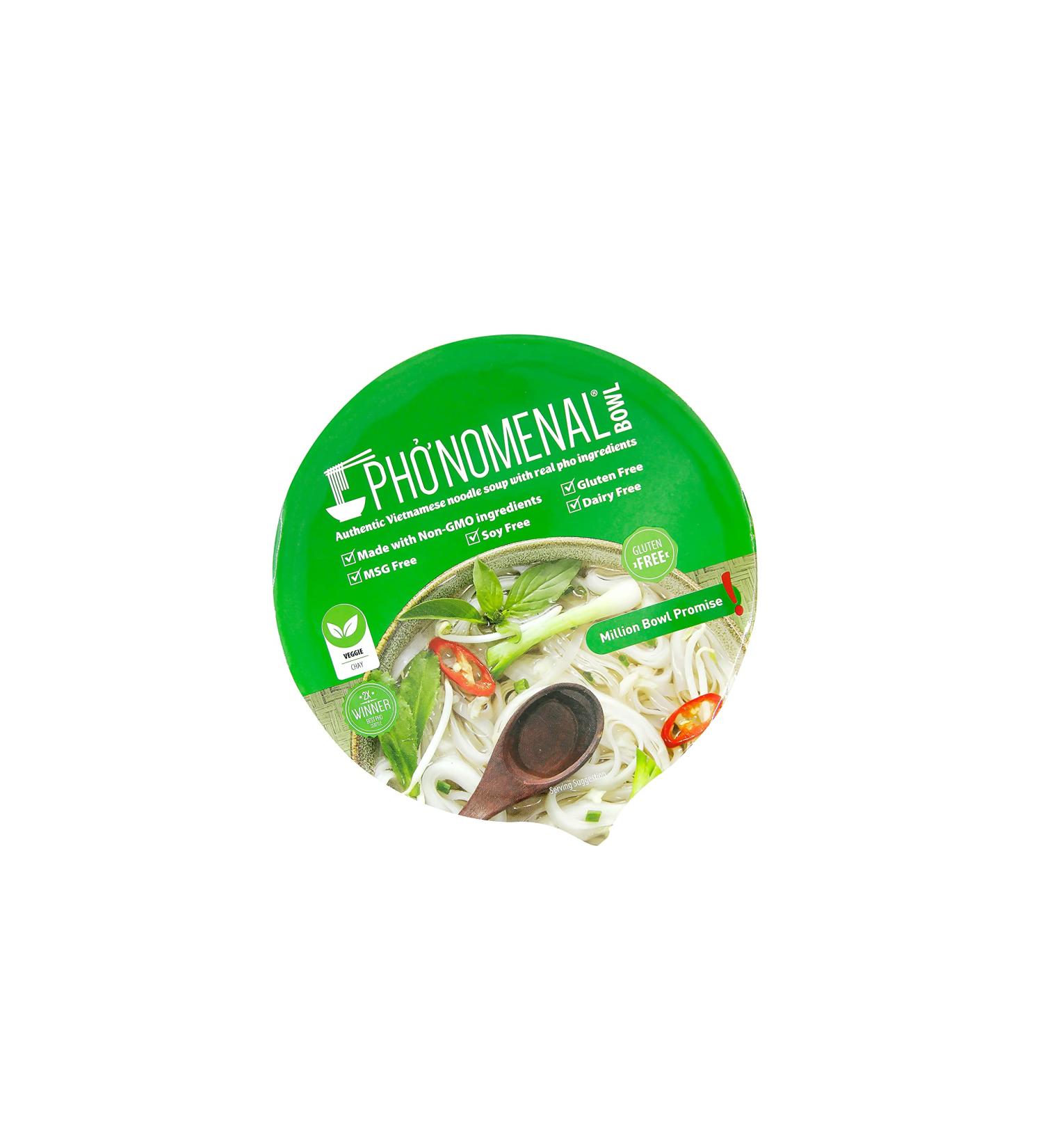 Pho'nomenal Bowl Instant Pho Noodles - Gluten-Free Low Sodium Vietnamese Vegetable Soup - Non GMO, No Soy, No MSG - 2.1 oz (Pack of 6) - Buy Online on GoSupps.com