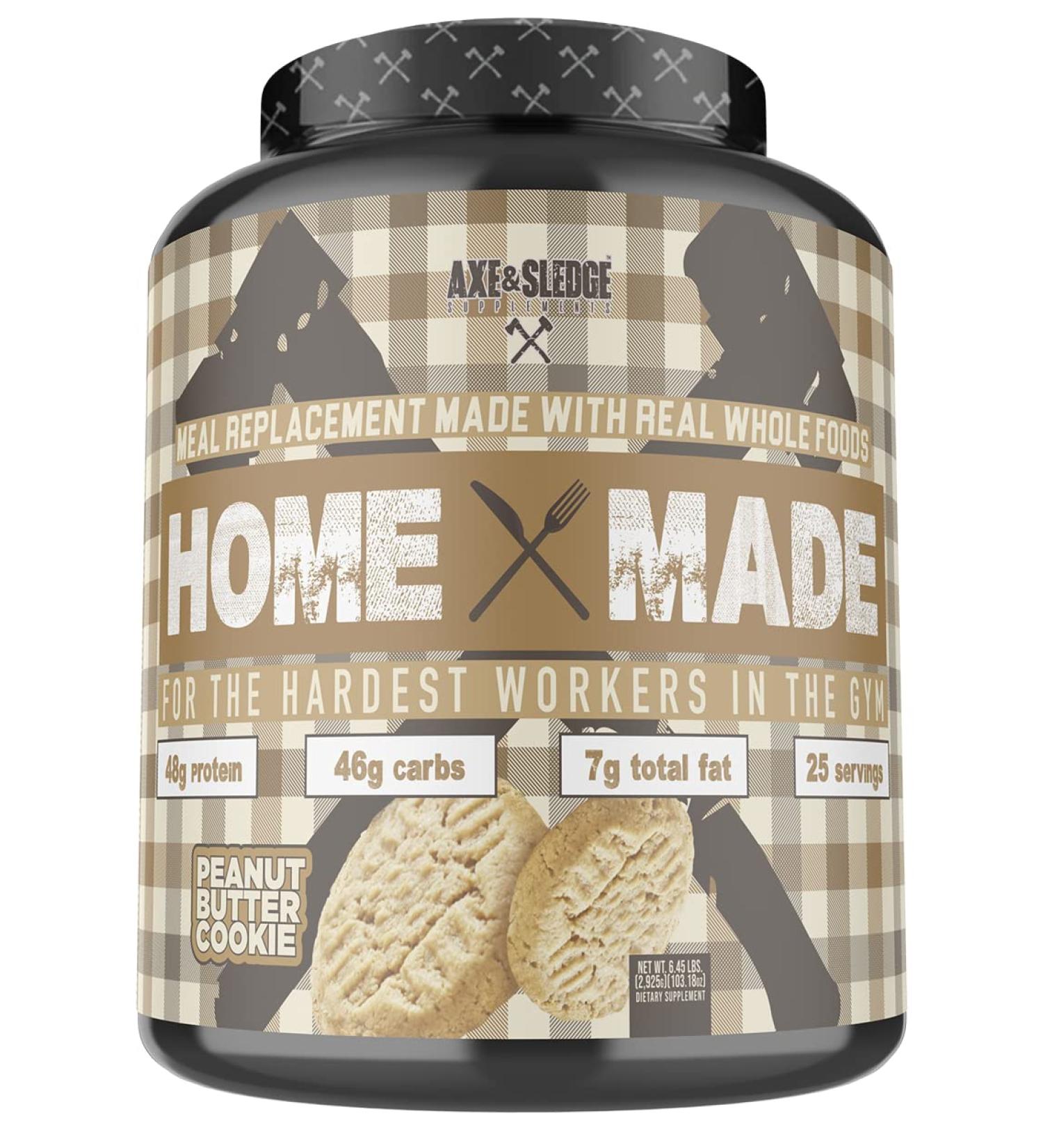 Axe & Sledge Whole Foods Meal Replacement Powder - Peanut Butter Cookie 25 Servings | Digestive Enzymes & Balanced Nutrition for Optimal Performance - International Shipping Available - Buy Online on GoSupps.com