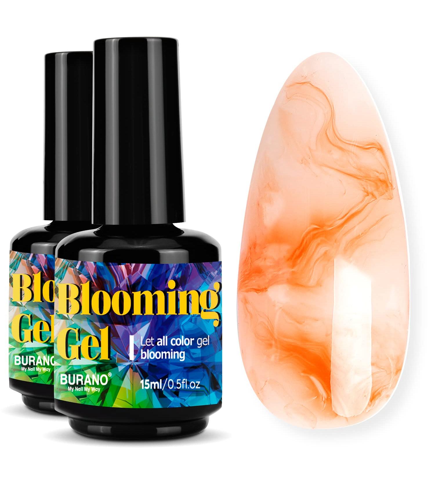 BURANO Nail Blooming Gel Clear 0.5 Floz - Set of 2 Bottles | Nail Art Blooming Gel Polish for Spreading Effect - Buy Online on GoSupps.com
