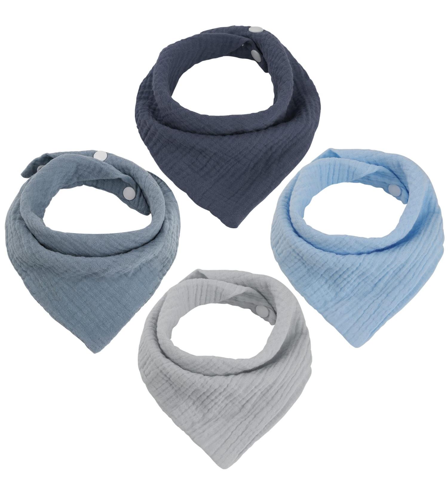 WD&CD 4-Piece Triangle Baby Dribble Bibs | Adjustable Button, Soft & Absorbent | Boys Girls - Buy Online on GoSupps.com