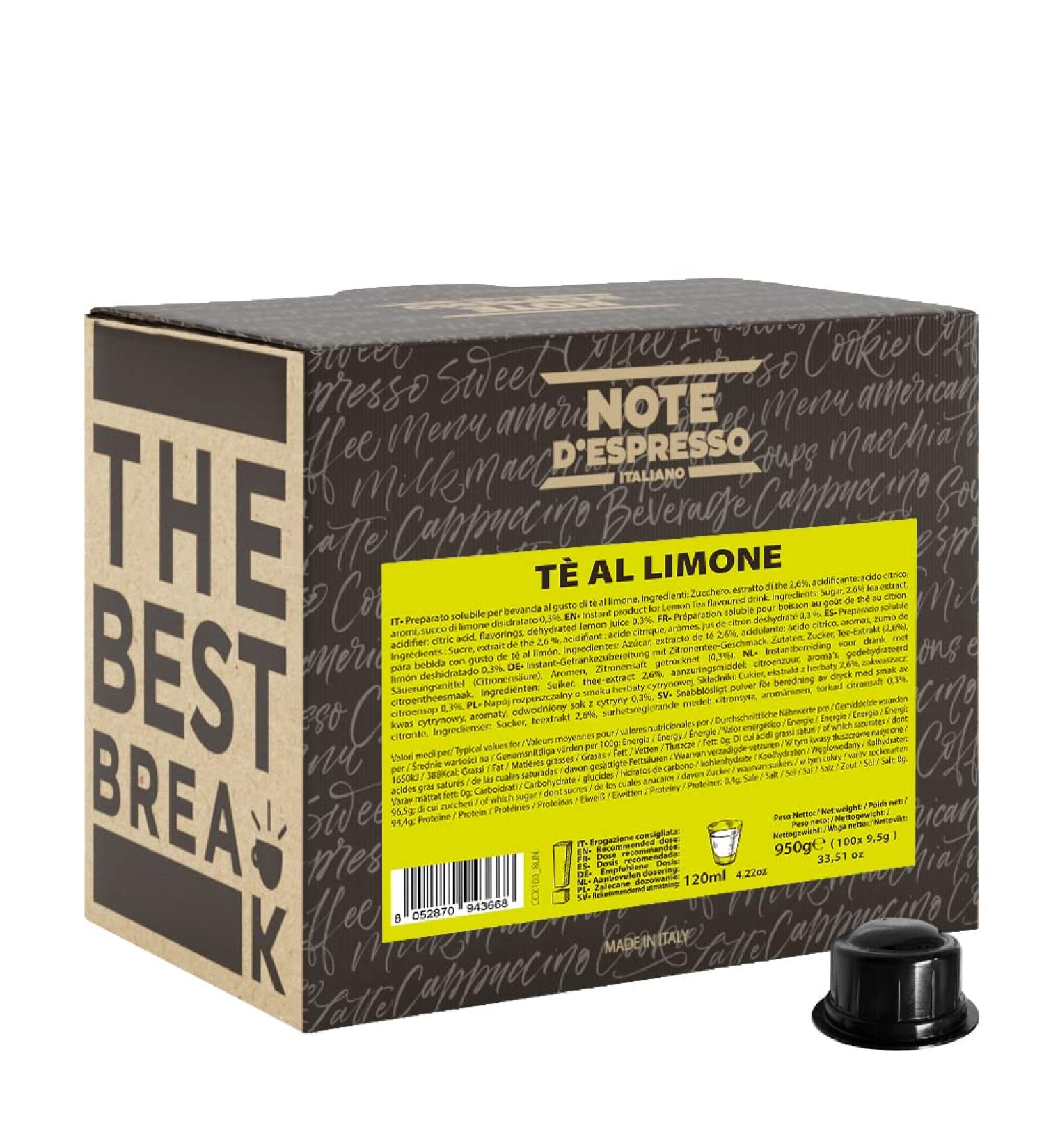 Espresso Note - Lemon Tea - Pods Compatible with CAFFITALY* Machines - 100 caps - Buy Online on GoSupps.com