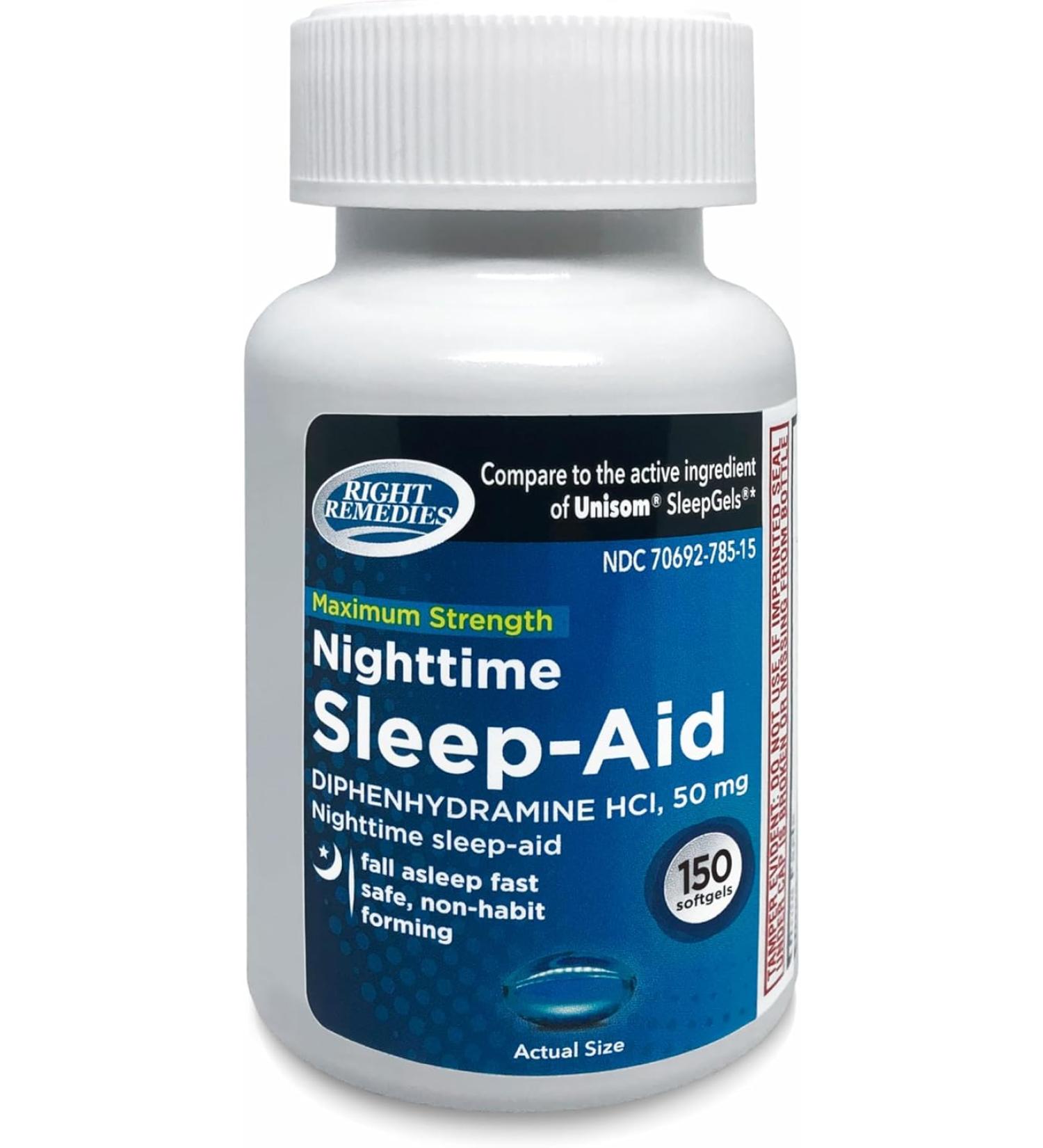 RIGHT REMEDIES Nighttime Sleep Aid - 150 Softgels - Buy Online on GoSupps.com