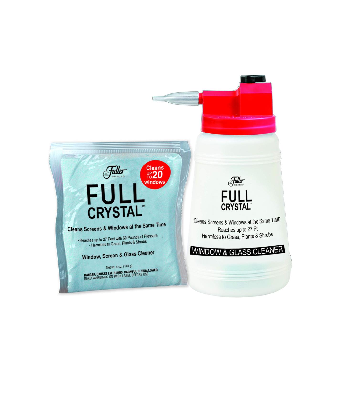 Full Crystal Kit - Window Cleaner with Hose Attachment & 4 oz Crystal Powder for Glass and Screens - 2 Piece Set - Buy Online on GoSupps.com