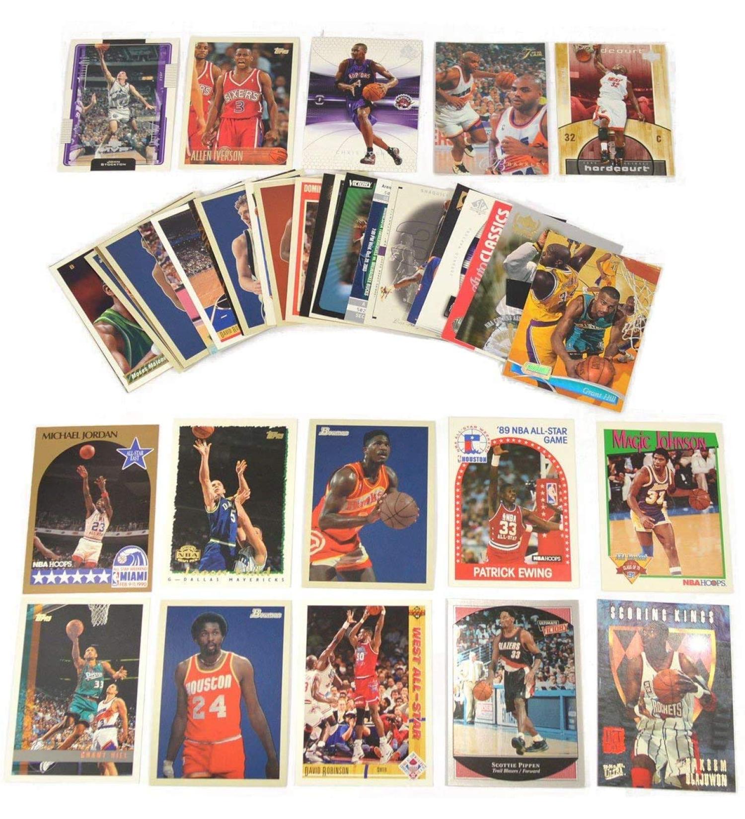 40 Basketball Hall-of-Fame & Superstar Cards Collection Look For Players such as Michael Jordan, Magic Johnson, LeBron James. Perfect for Gift Giving