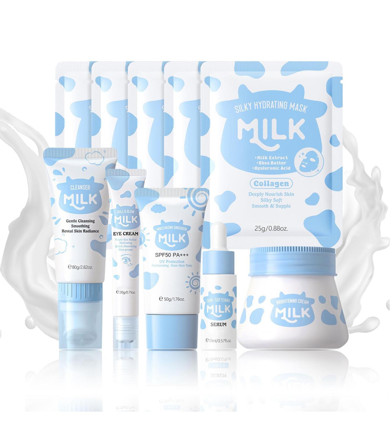 Milk Skincare Sets for Teen Girls 10IN1 Skin Care for Teens 10-12 Milk Skin Care Routine Kit for Women Girls 10-12 Teen Skin Care Kit Mother Day Gifts Moisturizing & Gentle (One Size Milk StyleB) Milk StyleB One Size - Buy Online on GoSupps.com