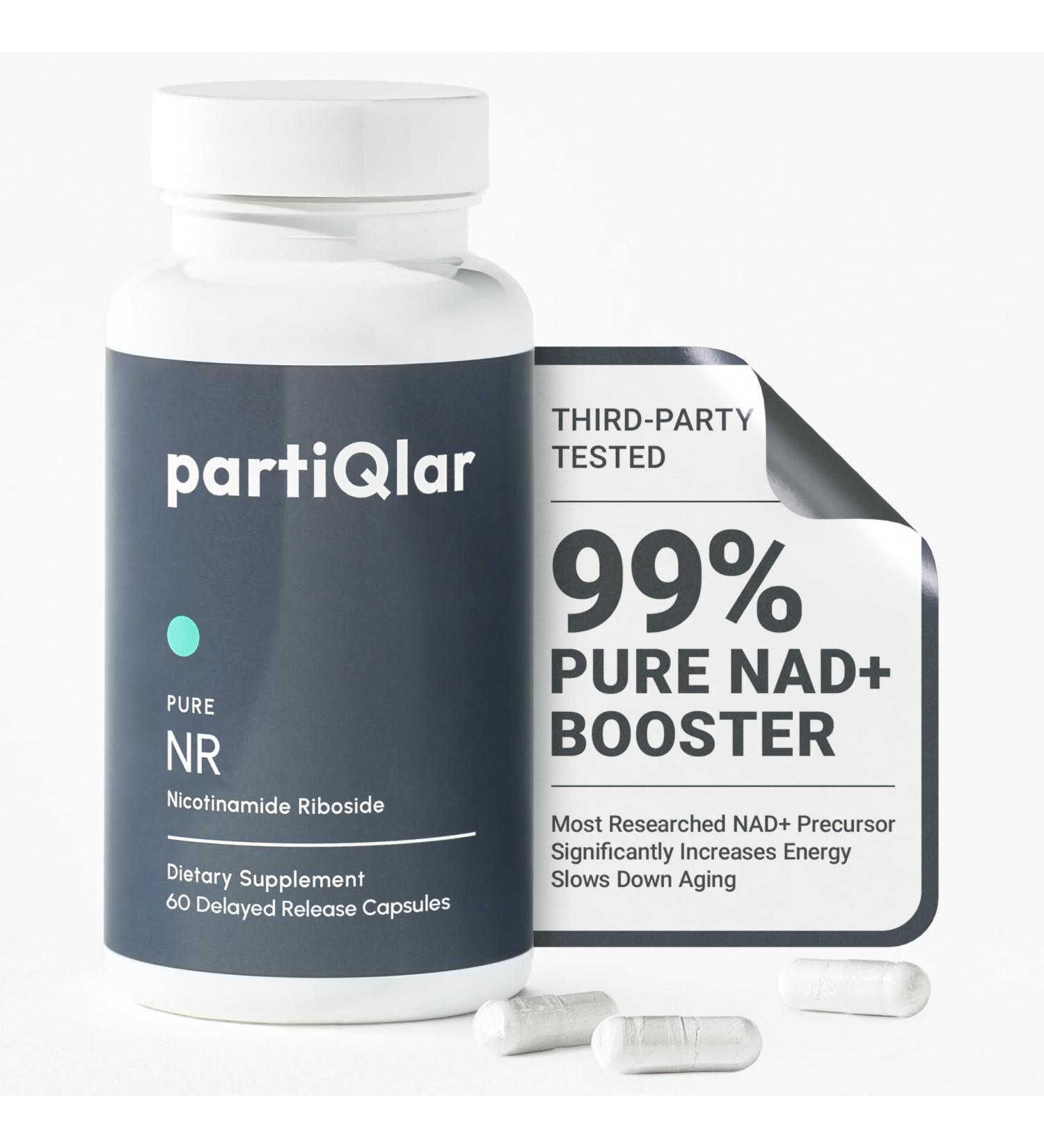 partiQlar Nicotinamide Riboside (NR) 500mg NR Supplement for Cellular Health Anti-Aging Energy & Metabolism Support 2-Month Supply (60 Capsules) - Buy Online on GoSupps.com
