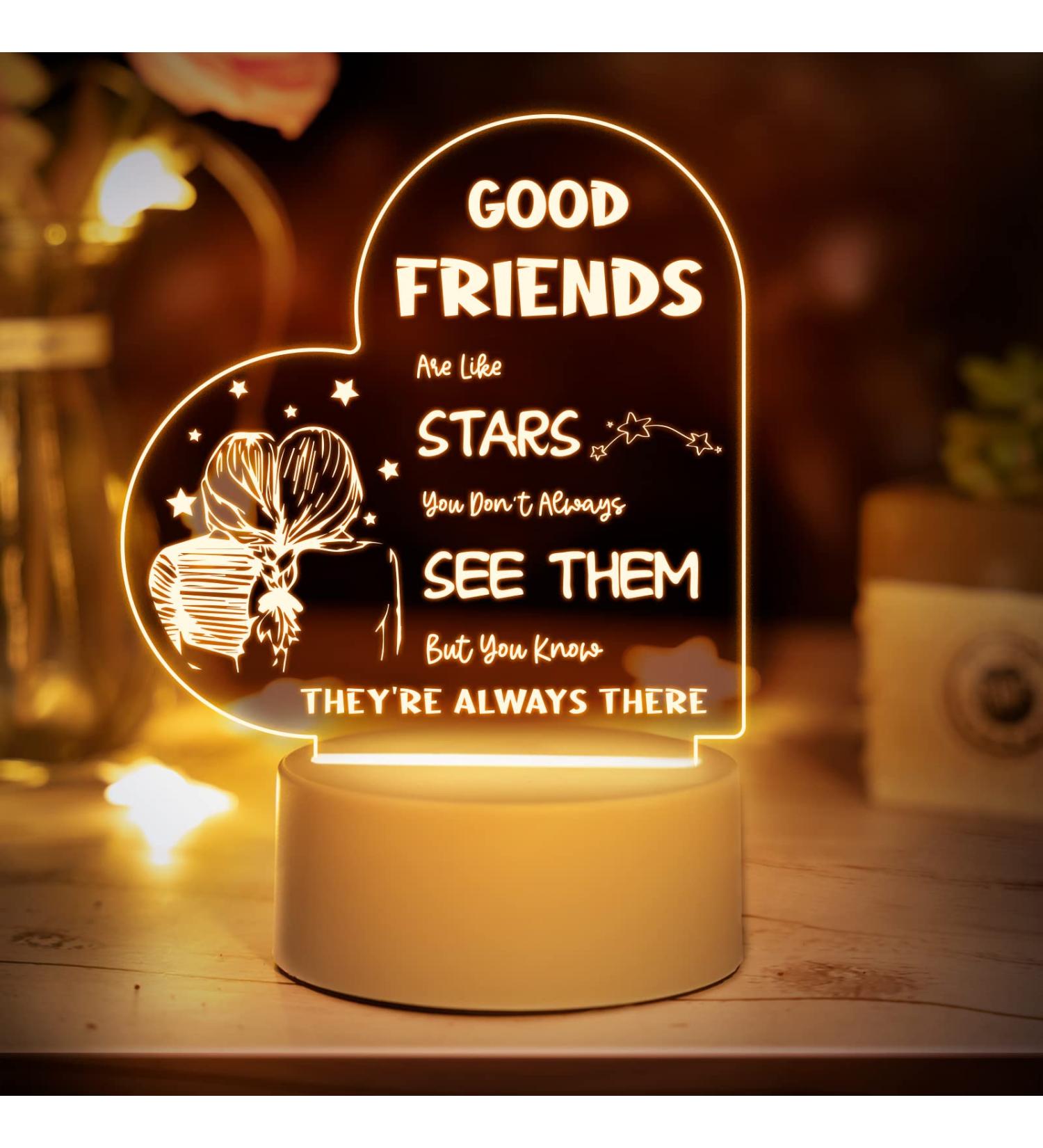 Vetbuosa Friendship Night Light - Best Friends Gifts for Women, Christmas & Birthday Gifts, Long Distance Friendship, BFF, Besties, Going Away - LED Night Light - Buy Online on GoSupps.com