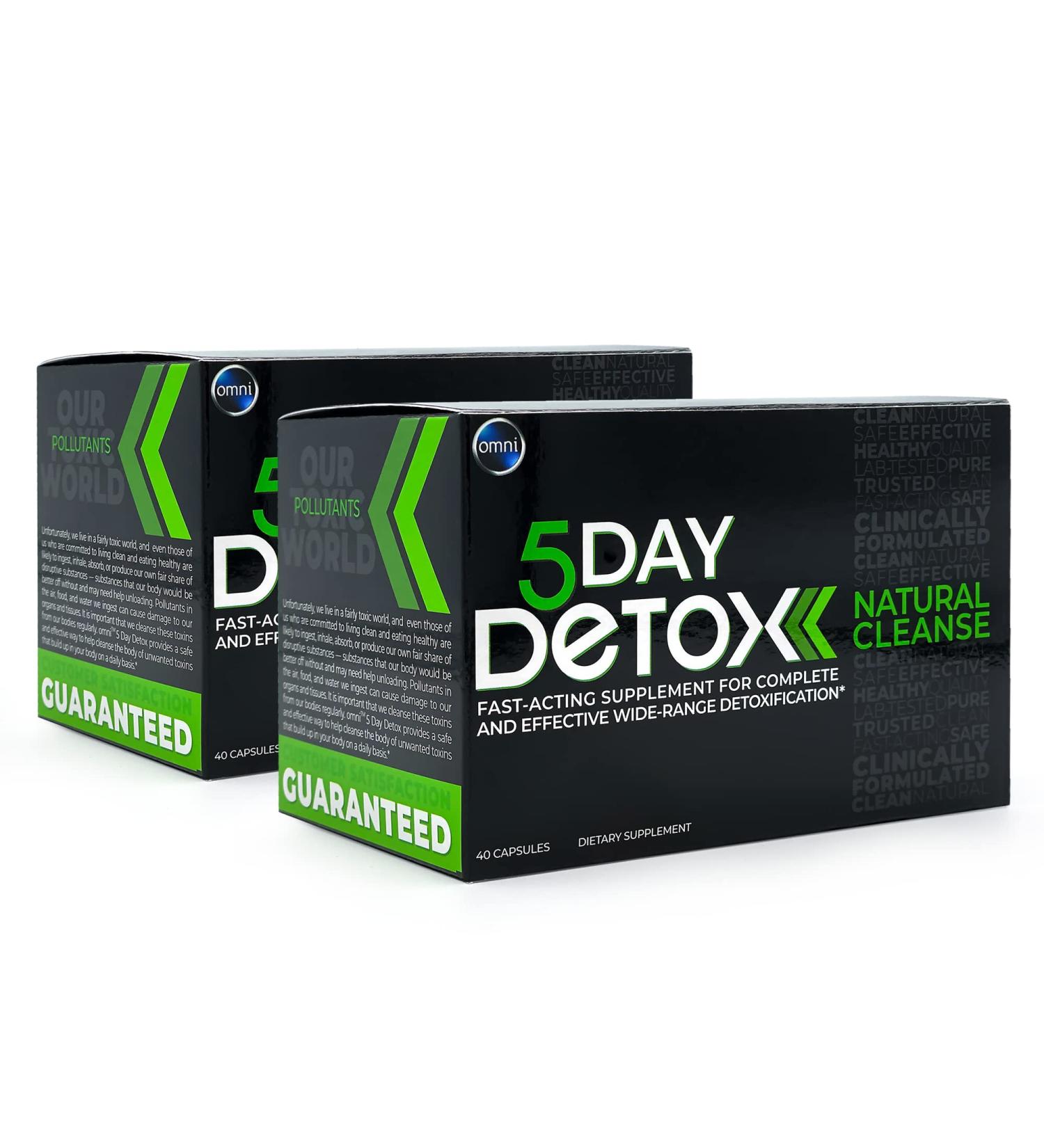 Wellgenix Omni 5 Day Detox Cleanse - Premium Natural Body Detox Supplement 40 Toxin Removal Capsules Total Body Purge Supports Healthy Liver Kidneys Urinary Tract & Digestive System (2 Pack) - Buy Online on GoSupps.com
