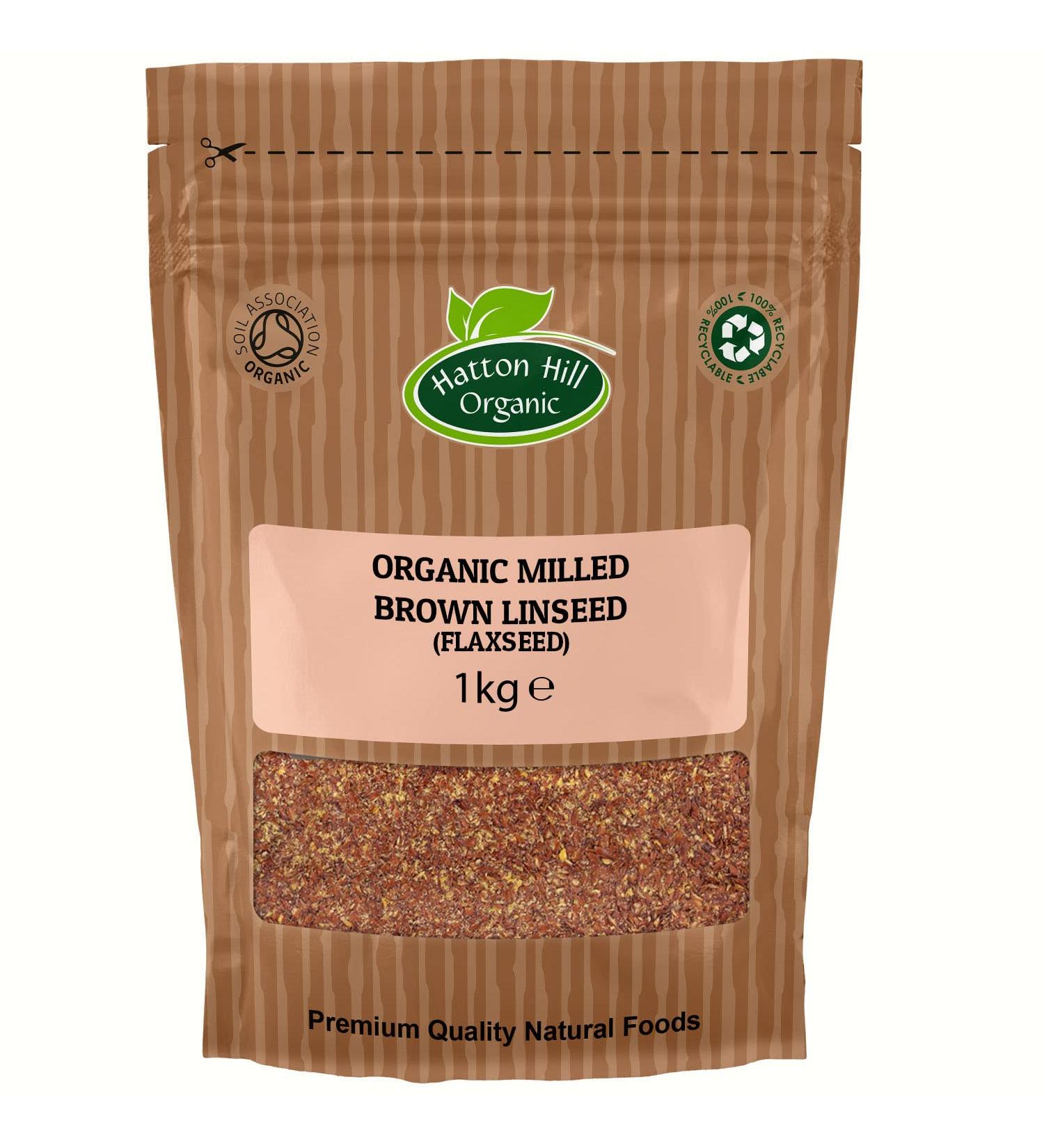 Organic Ground Flaxseed (Milled Linseed) 1kg by Hatton Hill Organic - Certified Organic - Buy Online on GoSupps.com