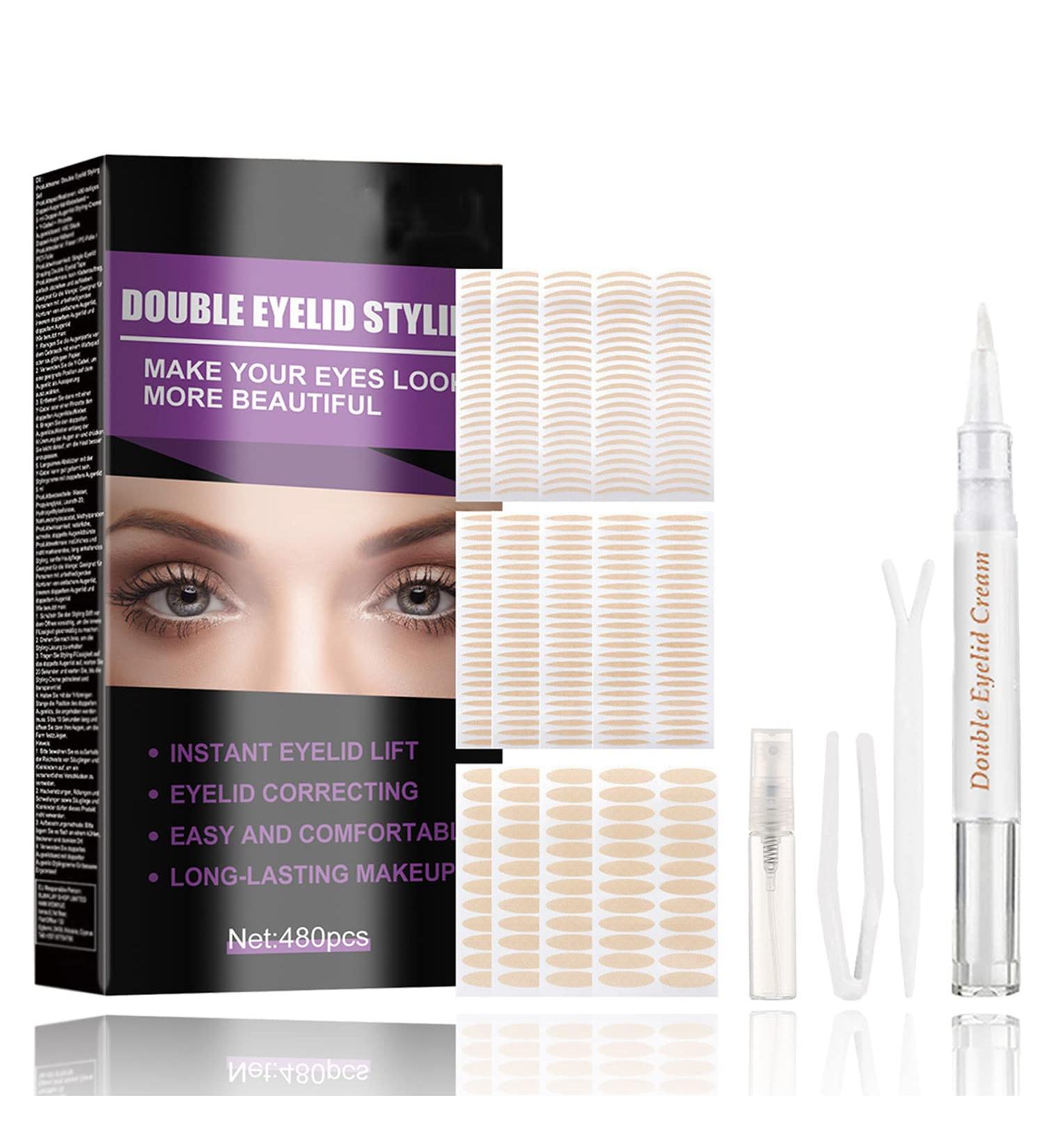 480 Count Eyelid Lifter Strips for Dramatic Instant Eye Lift - Double Eyelid Tape for Heavy Hooded Droopy Lids - Ideal for Uneven Mono-Eyelids - Buy Online on GoSupps.com