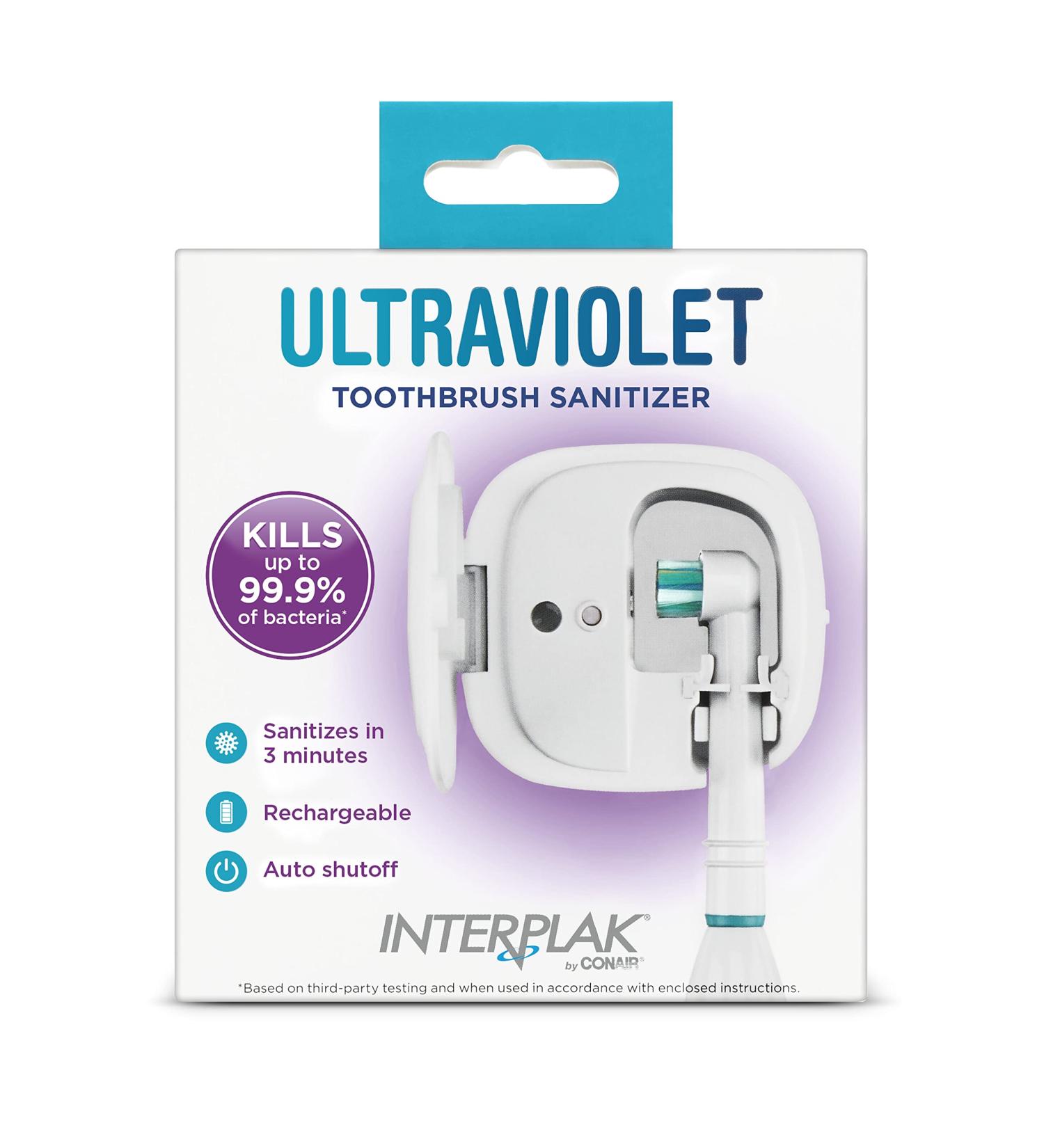 Interplak by Conair UV Toothbrush Sanitizer - Kills 99.9% of Bacteria | International Shipping Available - Buy Online on GoSupps.com