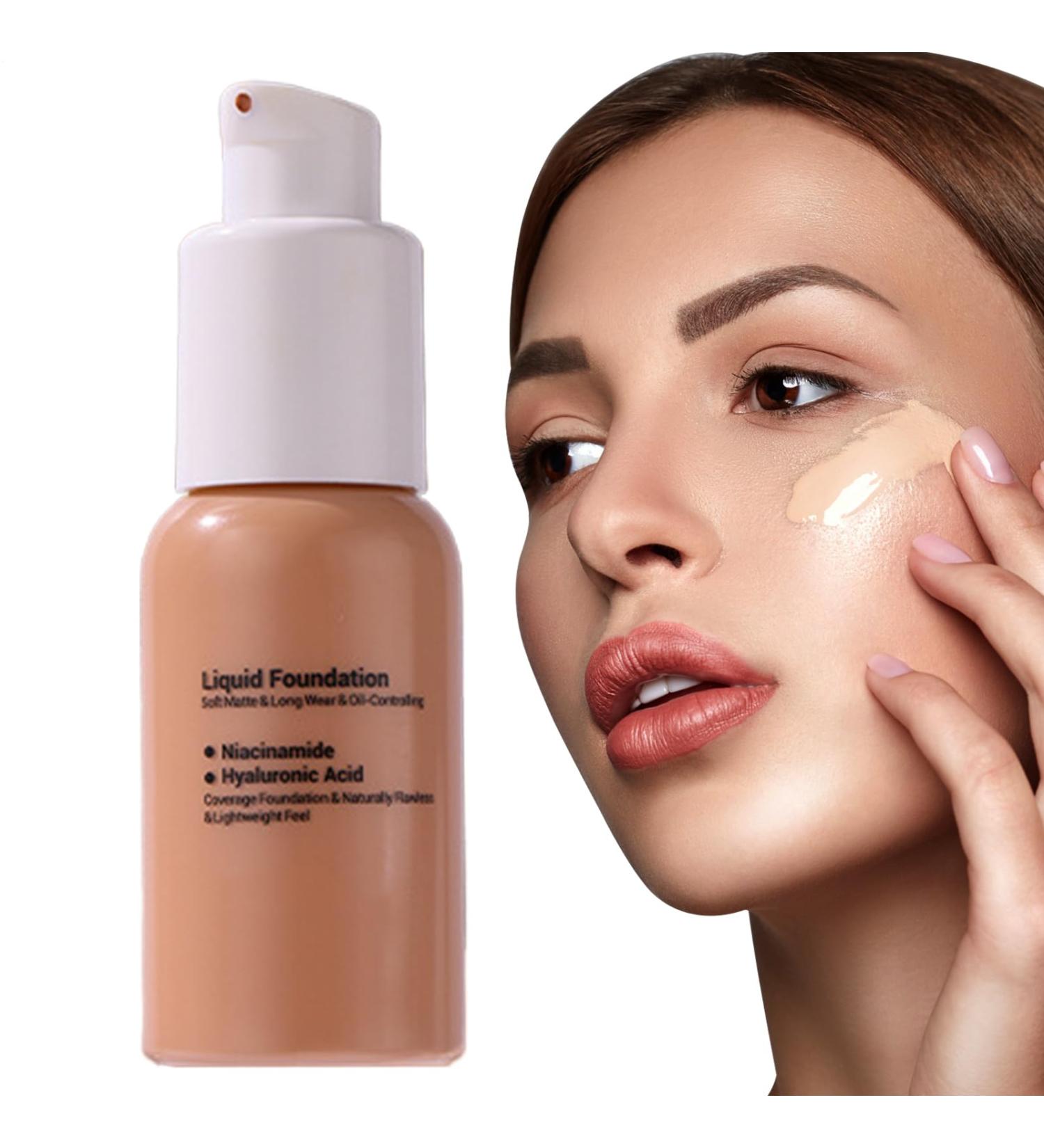 Liquid Foundation Makeup | 30ml Water-Resistant Face Concealer Oil-Regulating Lightweight Texture Men and Women Discreet Even Complexion - Buy Online on GoSupps.com