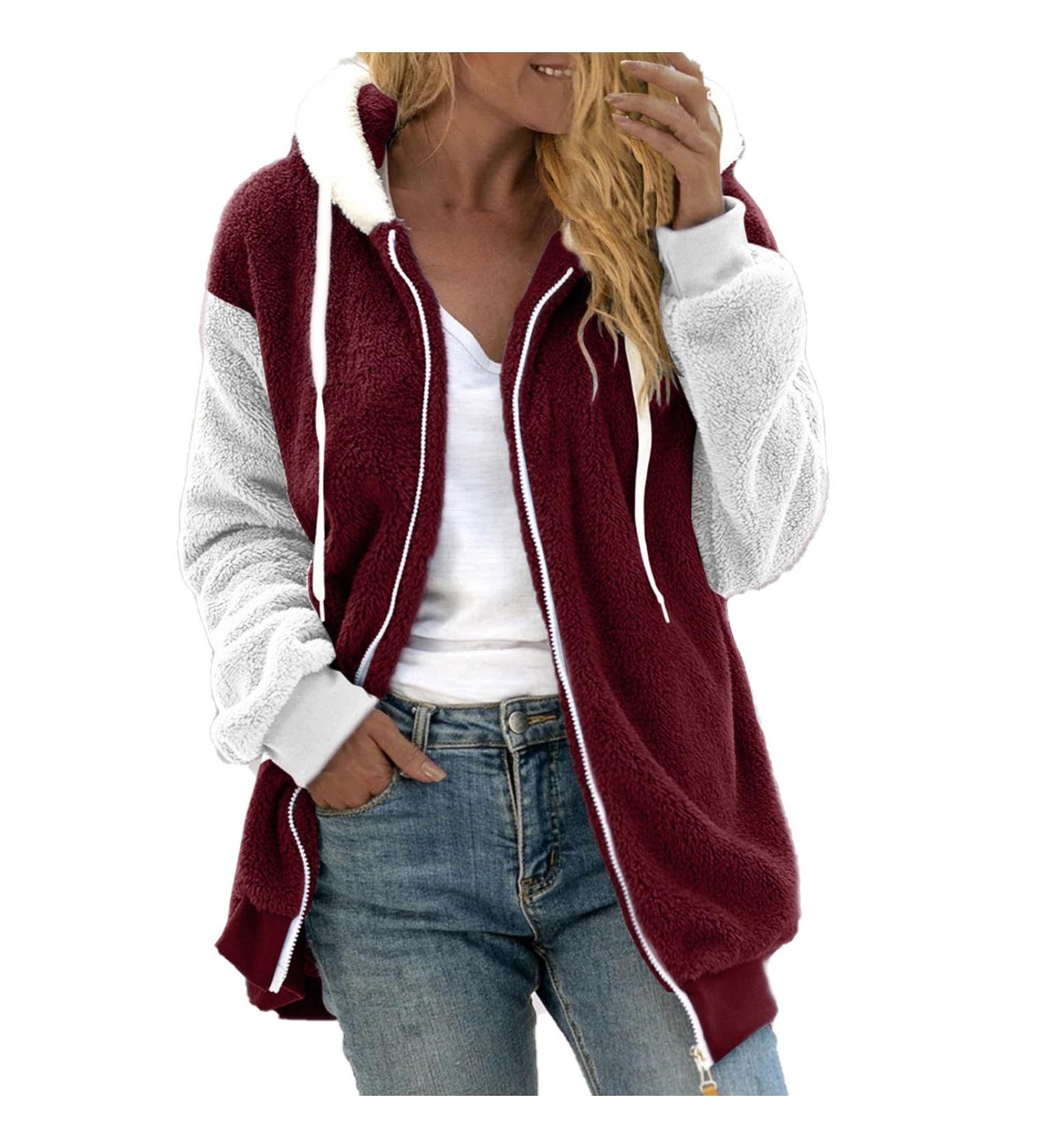 Buy Hanxiulin Oversized Winter Coat & Plush Hoodie Jacket for Women | Thick Casual Sweat Jacket in 5XL - Ideal for Autumn & Winter - Buy Online on GoSupps.com