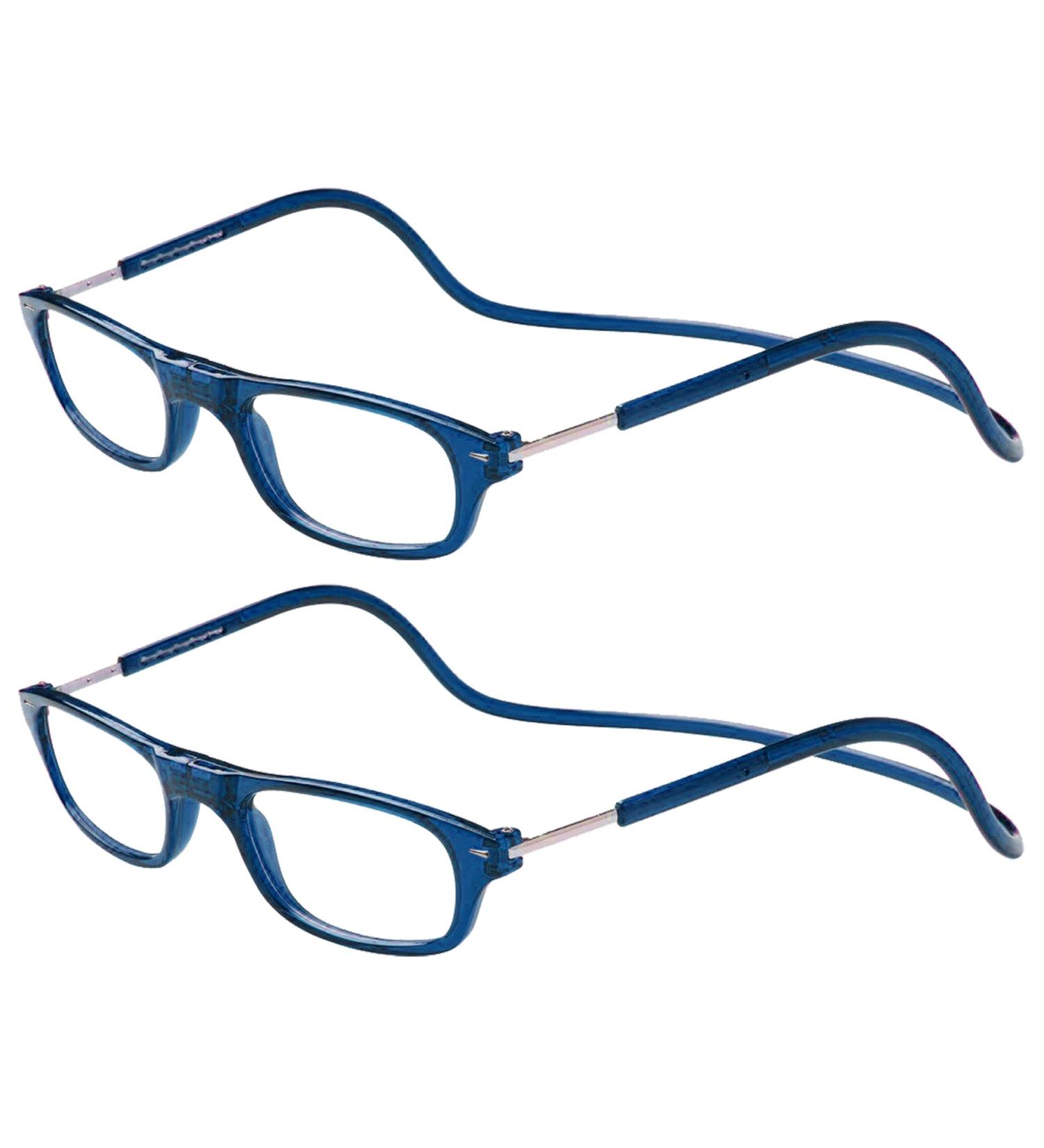 TBOC Pack: +3.00 Diopter Reading Glasses for Men & Women - Foldable Blue Magnetic Clip - 2-Pack Presbyopia Aid - Buy Online on GoSupps.com