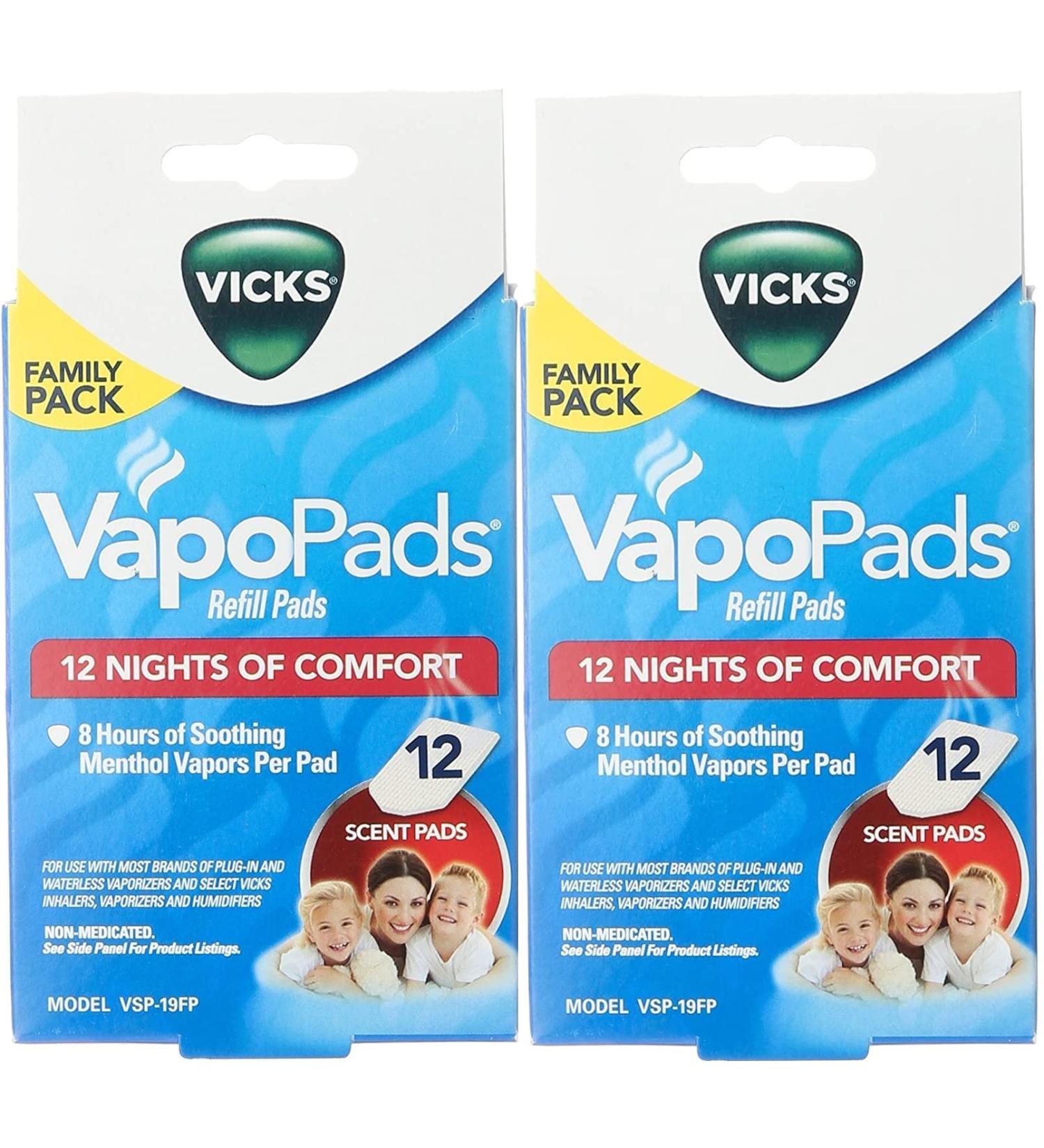 Vicks Vapo Pad Family Pack 12 Count (Pack of 2)