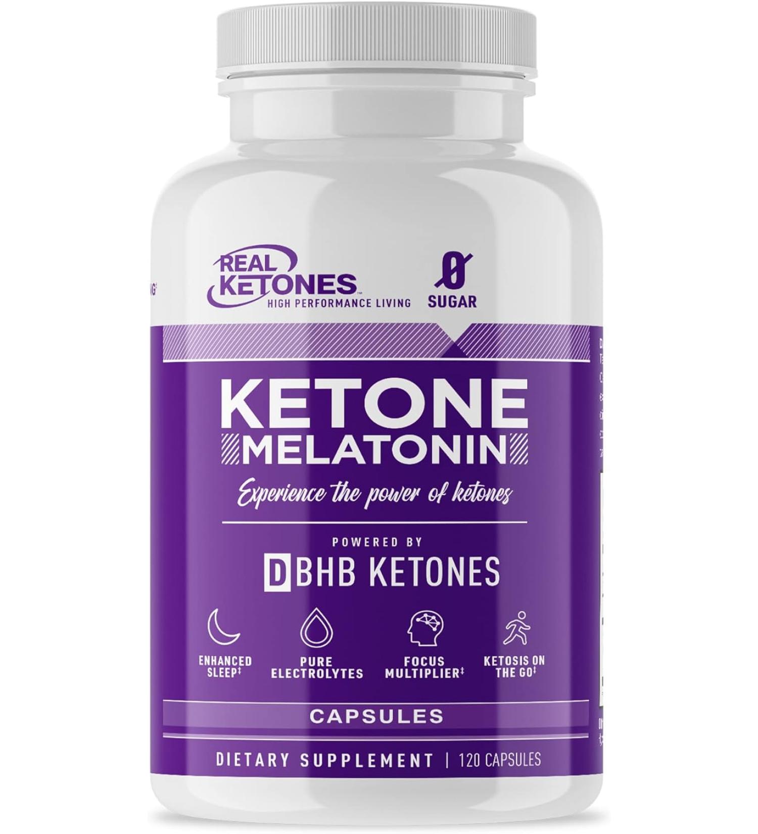 Real Ketones PM Night Time - Exogenous Keto BHB Pills with Melatonin - 2,000mg D-BHB - 30 Servings - Bed Time Ketosis & Sleep Support - Men & Women - Pack of 2 - Buy Online on GoSupps.com