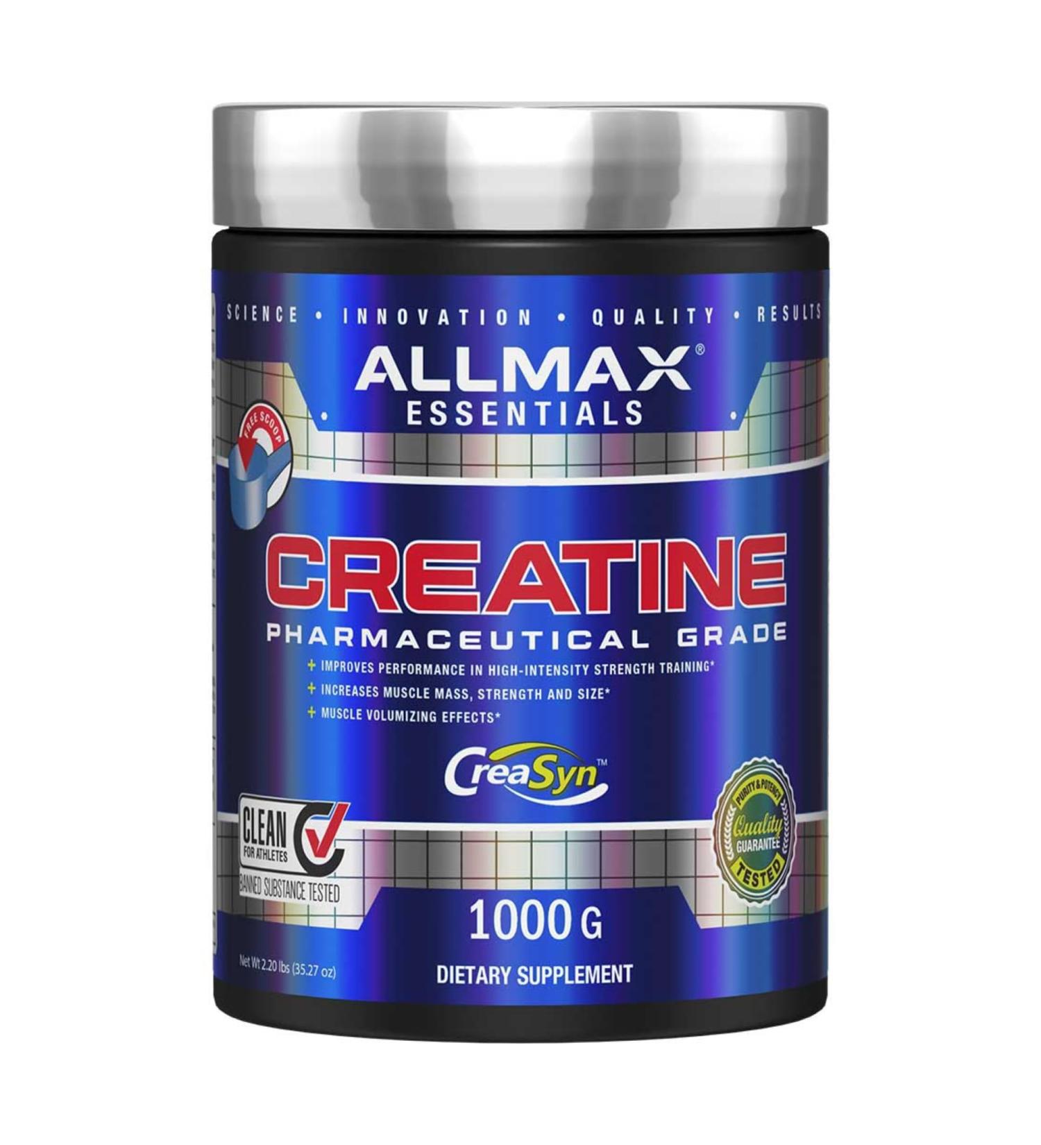 ALLMAX Essentials Creatine Powder 1000g - Vegan Gluten Free Boosts Performance & Training Intensity - 200 Servings - Buy Online on GoSupps.com