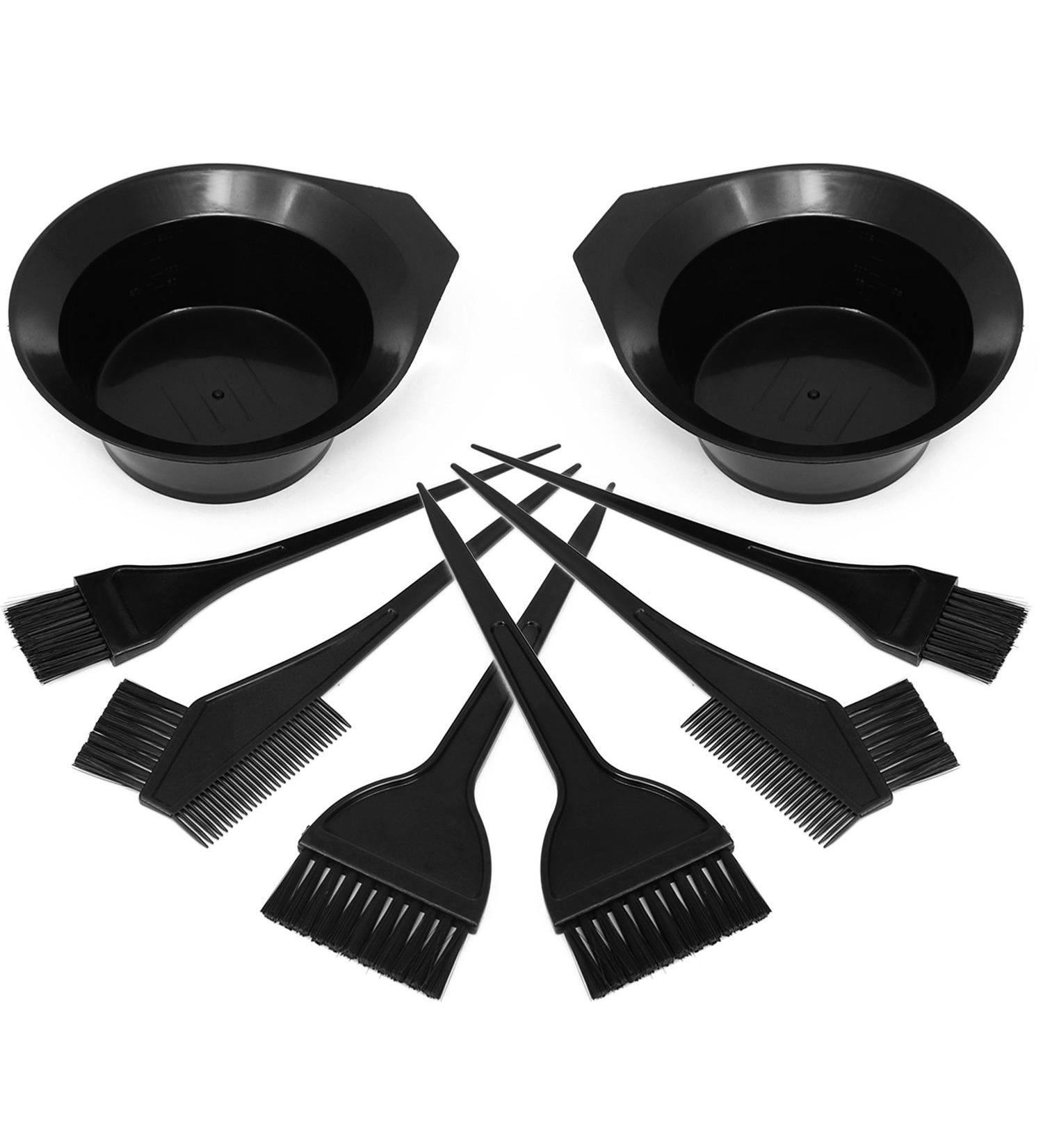 Com-Four 8-Part Hair Dye Set with Brushes - Black Fermentation Coales for Perfect Mixing | International Shipping - Buy Online on GoSupps.com