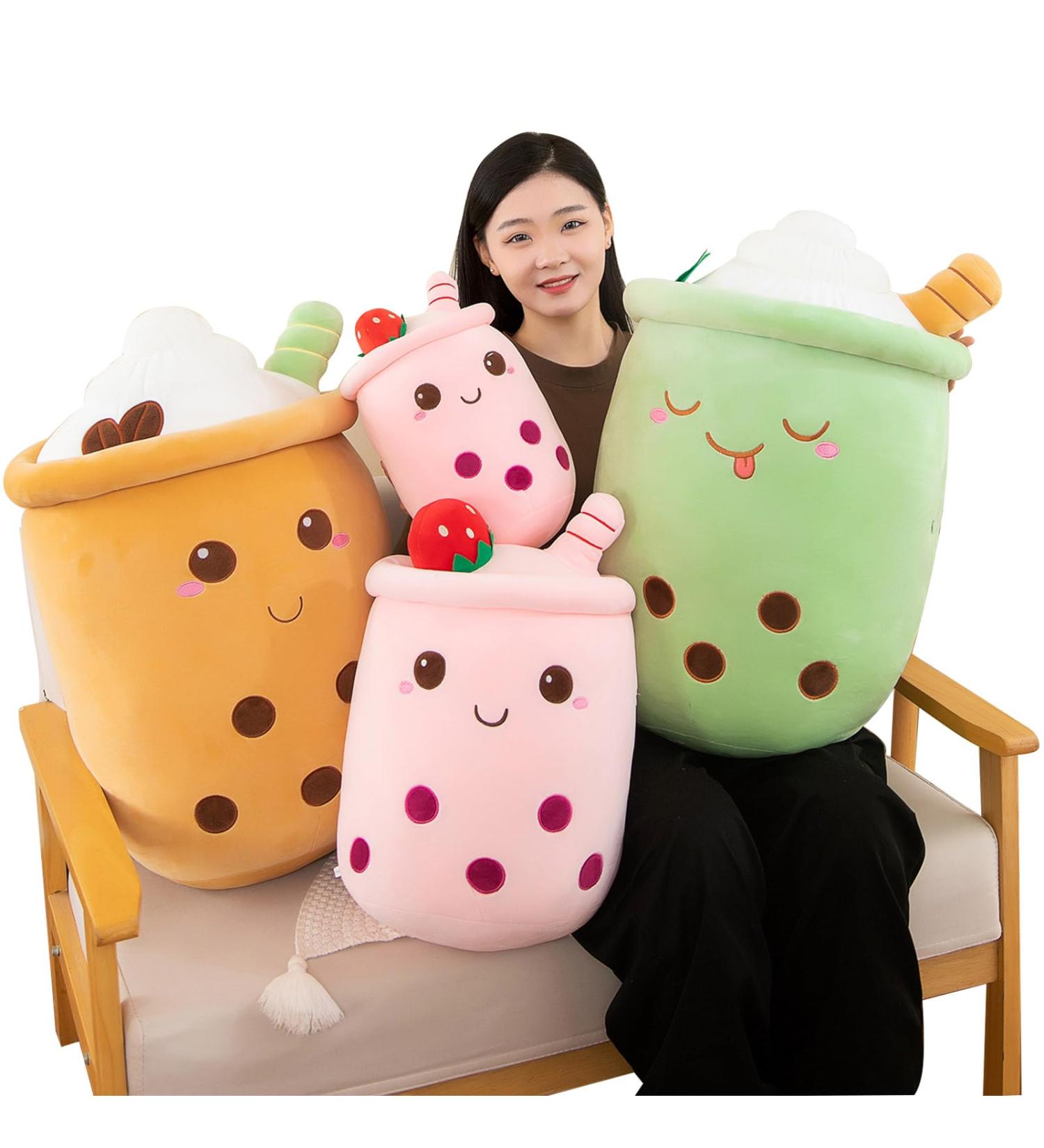 Bubble Tea Plush Pillow - Giant 50cm Boba Stuffed Animal Toy for Boba Lovers - Buy Online on GoSupps.com