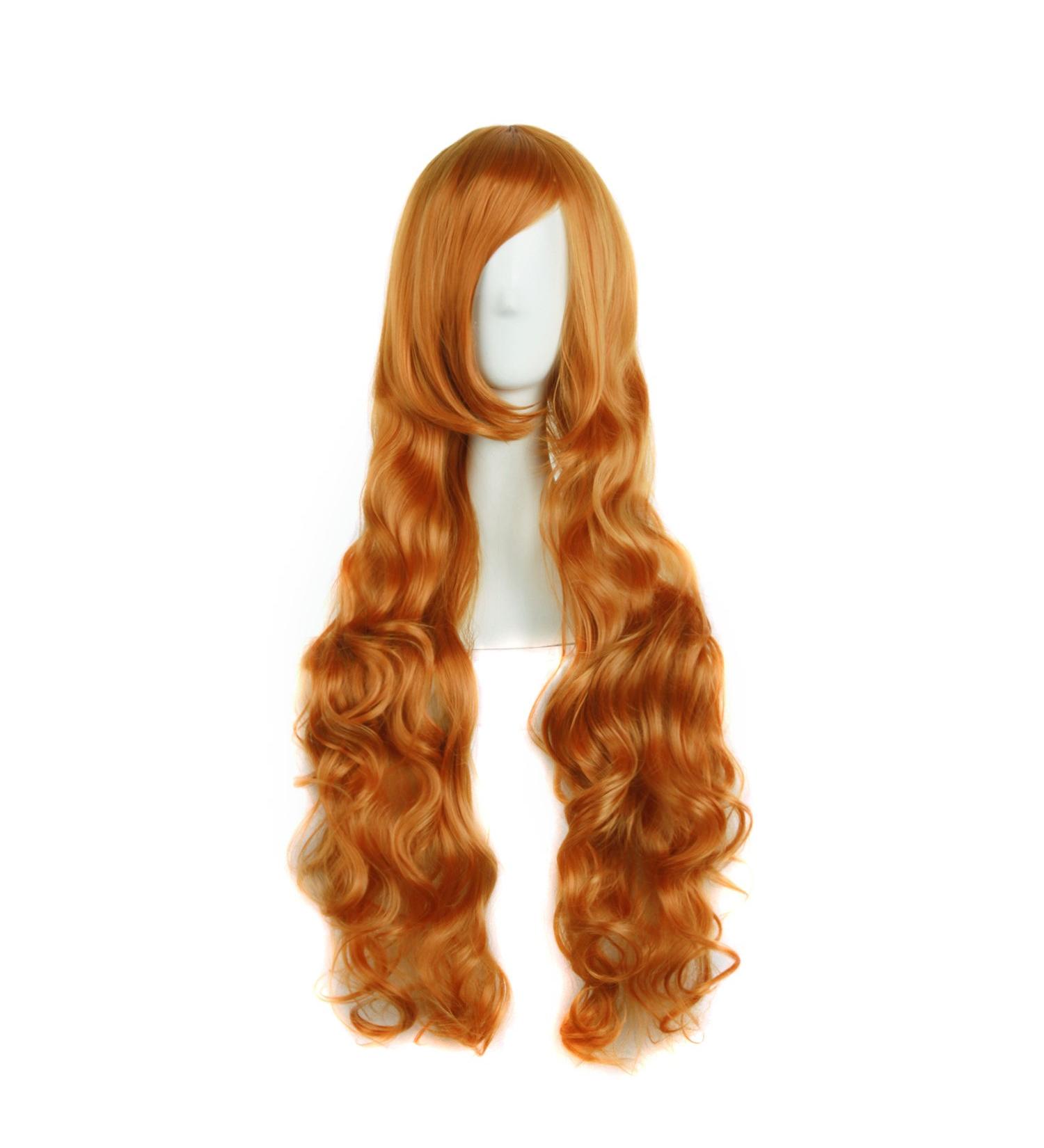 MapofBeauty 32 Long Orange Spiral Curly Cosplay Wig - Perfect Costume Accessory for Any Occasion - Buy Online on GoSupps.com
