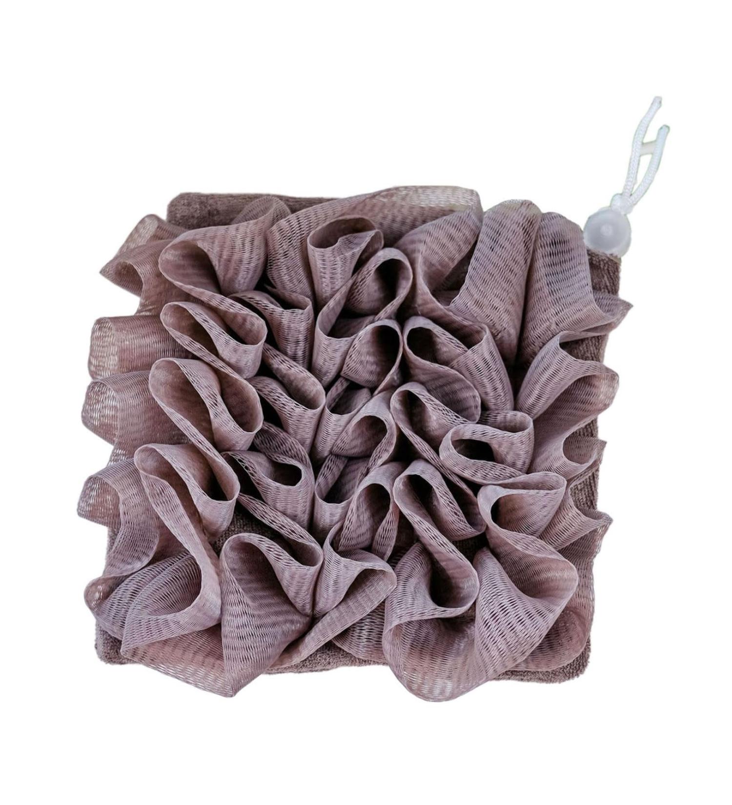 Buy Shower Loofah with Drawstring Soap Holder - Soft Reusable Bubble Maker & Scrubbing Sponge for Back Cleaning - Lightweight & Washable Bathroom Essential (Coffee - Buy Online on GoSupps.com