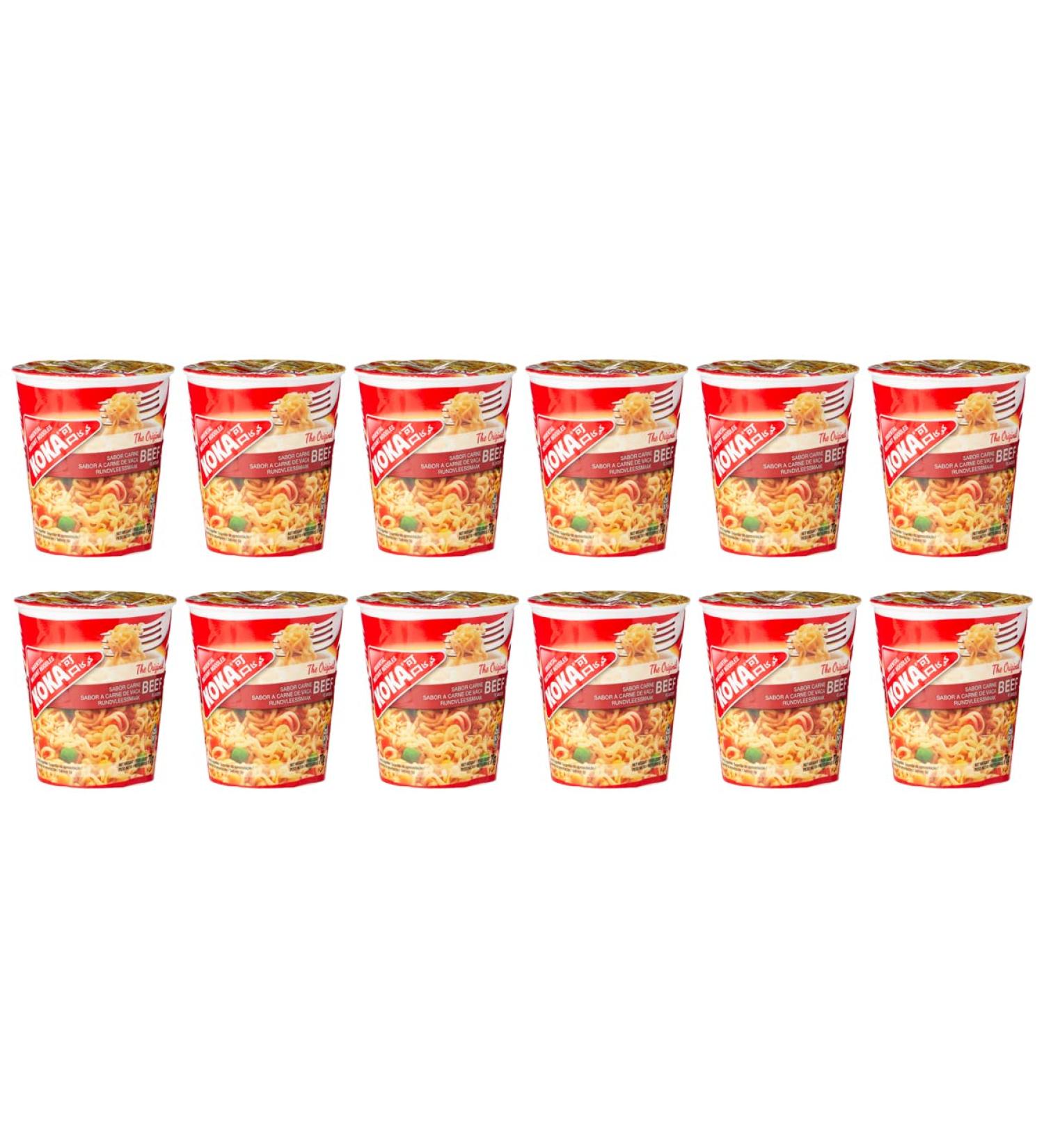 Koka Noodles Original Beef Flavour Oriental Style Instant Noodles 12 Cups of 70 g Beef Original Wheat 70 g (Pack of 1) - Buy Online on GoSupps.com