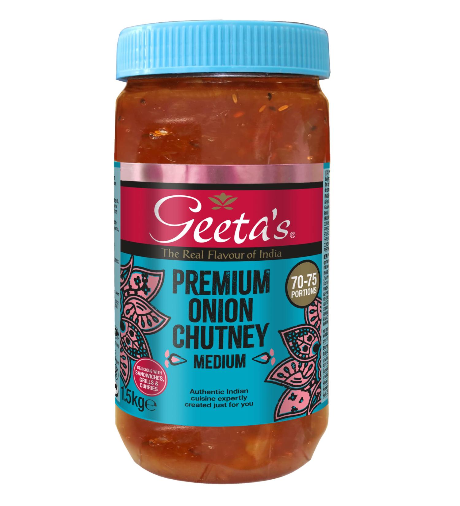 Geeta's Premium Onion Chutney 1.5kg - Authentic Indian Flavor - Buy Online on GoSupps.com